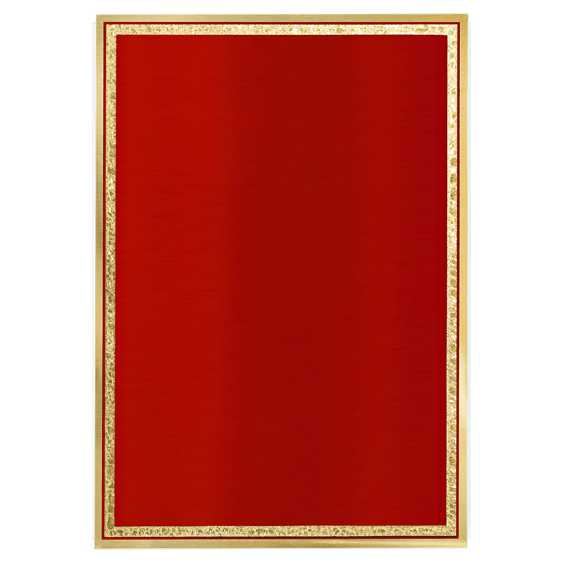 4" x 6" Red/Gold Brass Plated Steel Florentine Plaque Plate