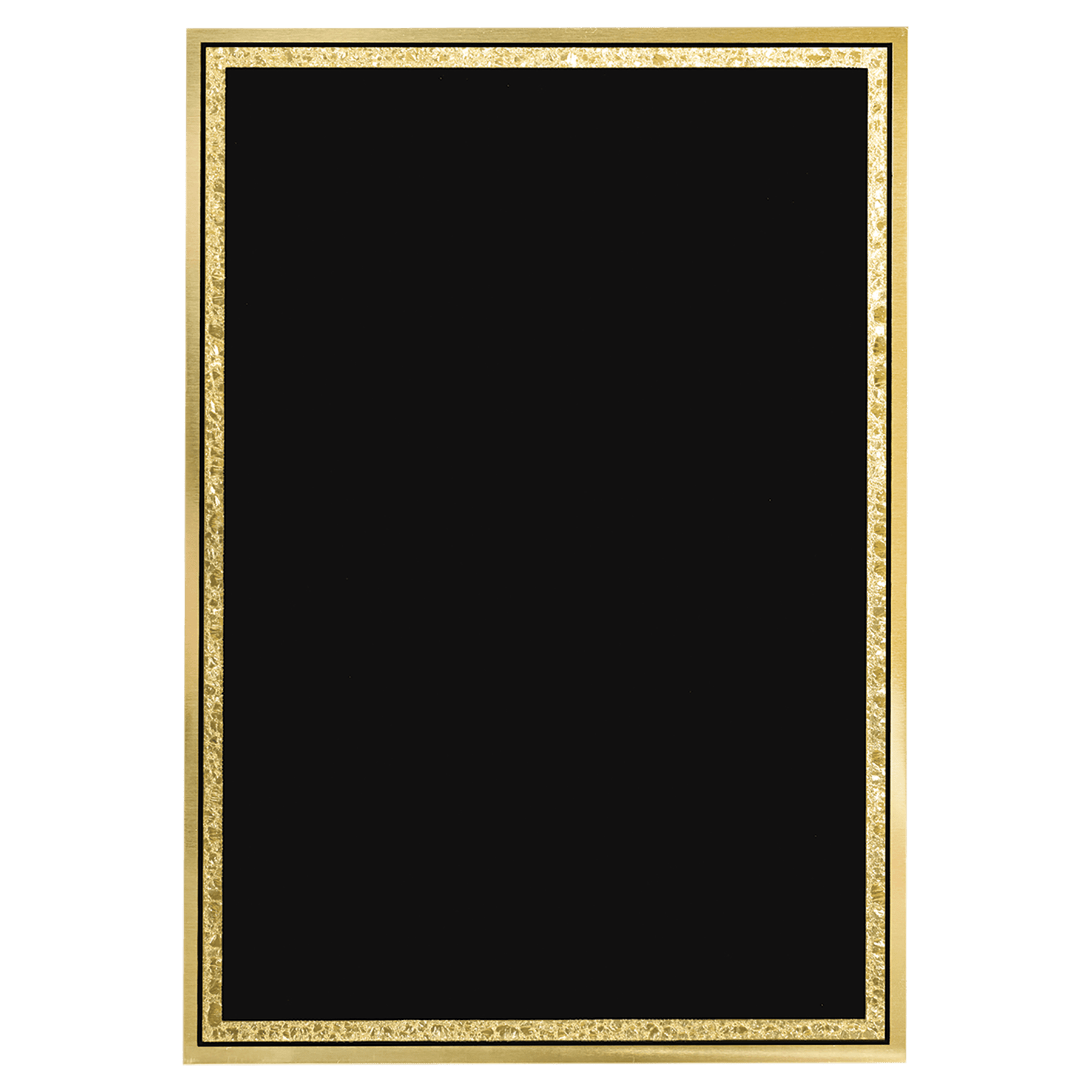 6" x 8" Black/Gold Brass Plated Steel Florentine Plaque Plate