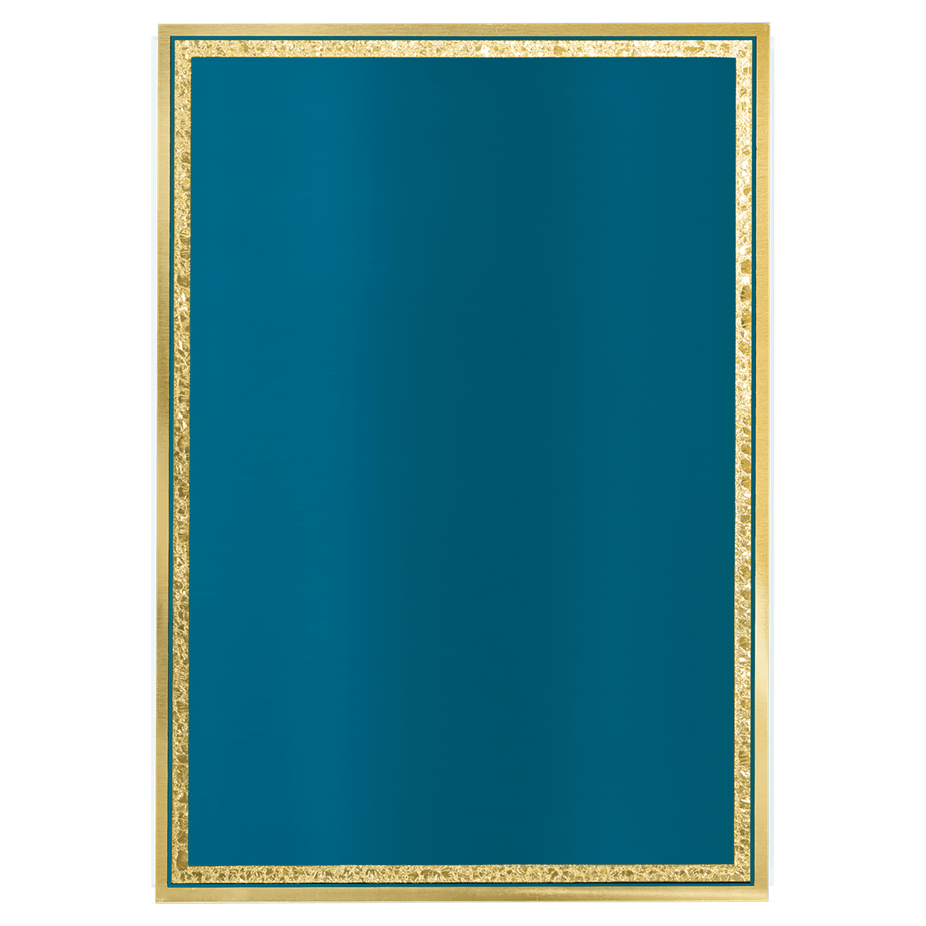 6" x 8" Royal Blue/Gold Brass Plated Steel Florentine Plaque Plate