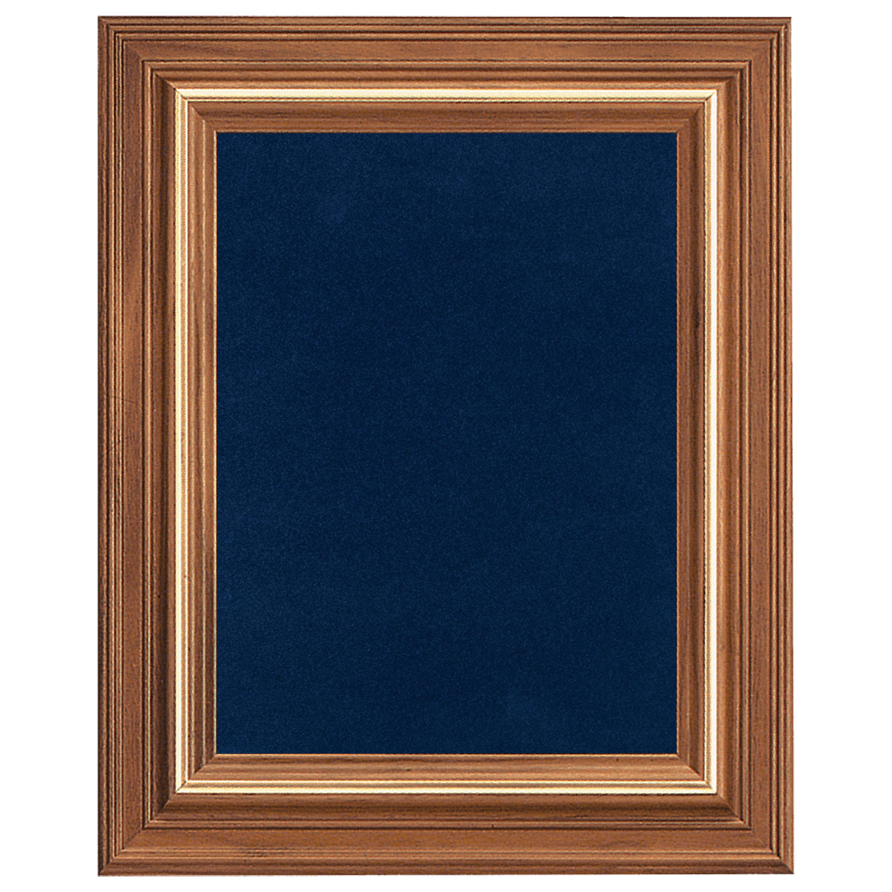 18" x 25" American Walnut Airflyte Frame with Gold Trim and Blue Velour Backing (Assembled)