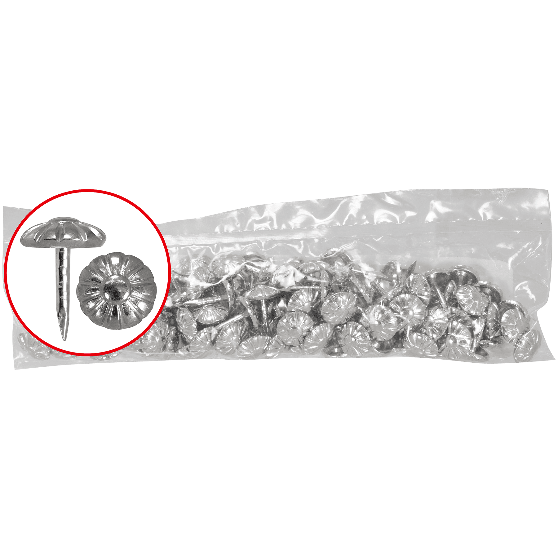 3/8" Silver Domed Head Plaque Nail