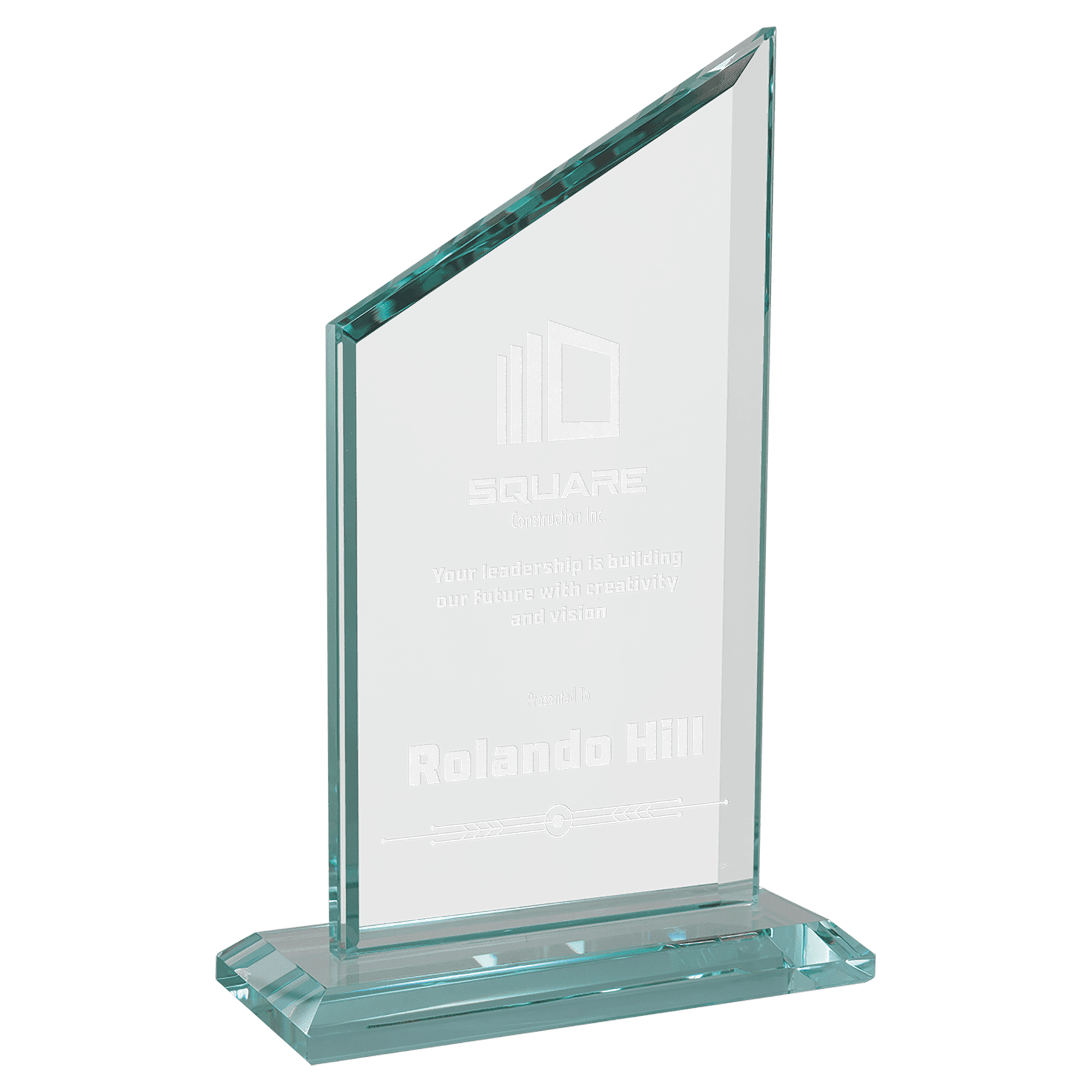 4 3/4" x 8 1/2" Zenith Series Glass Award