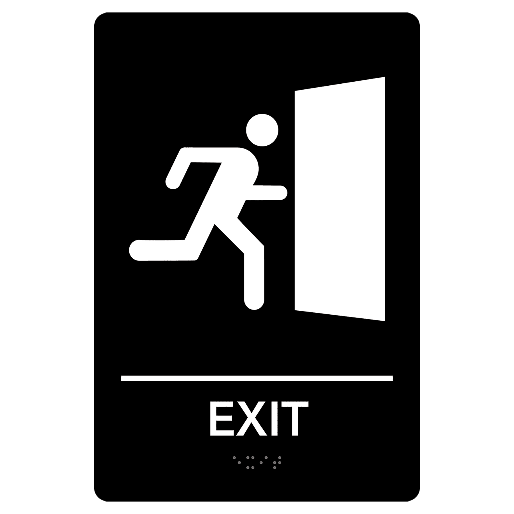 Exit Pre-Designed ADA Sign, Black/White, 6" x 9"