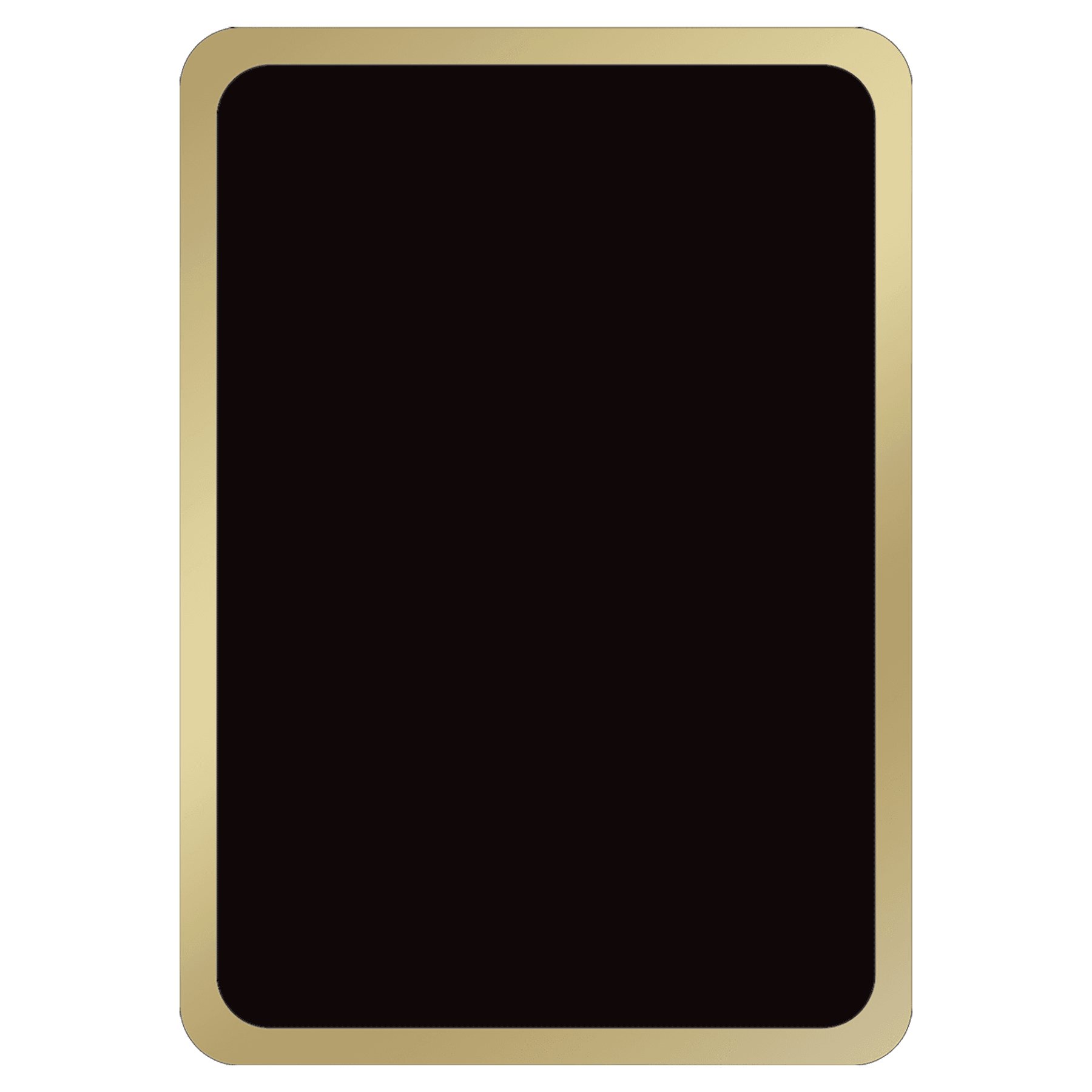 3" x 4.234" Black Brass Plate with Gold Border and Round Corners