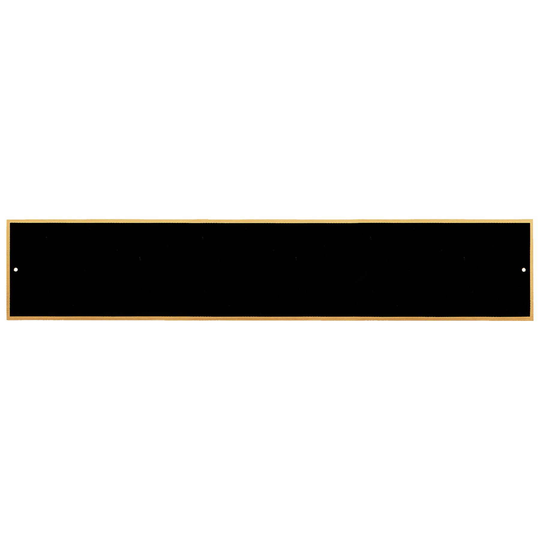 1 3/4" x 8 7/8" Black Laserable Brass Plate with Gold Border and 2 Holes