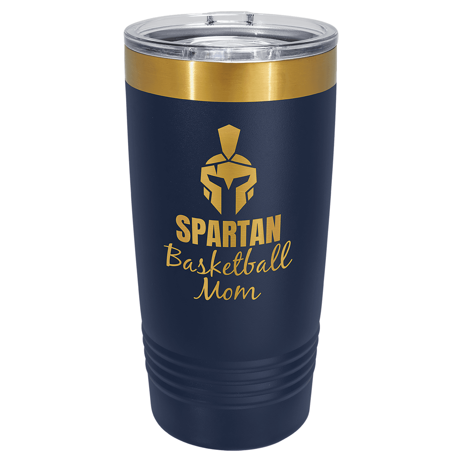 Polar Camel 20 oz. Navy Blue/Bright Gold ION-Plated Ringneck Tumbler with Slider Lid