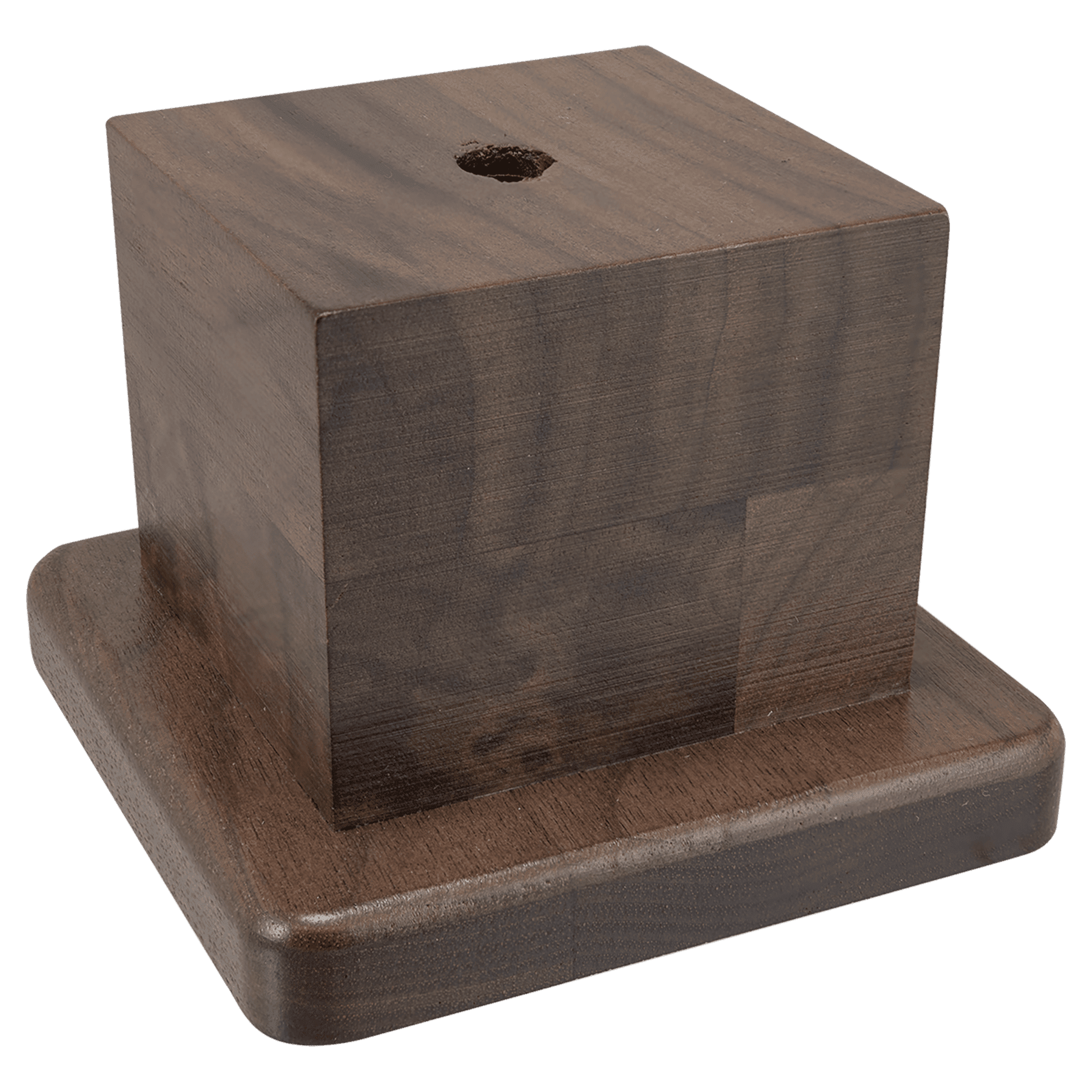4 1/2" x 4 1/2" Genuine Walnut 2 Tiered Base