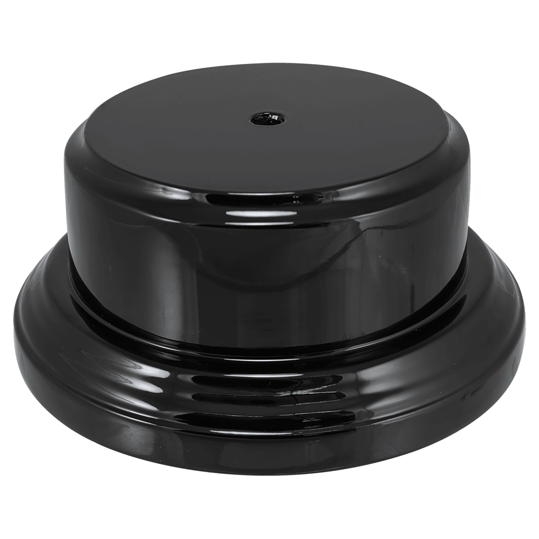 2 1/2" x 5 Black Piano Finish Round Base