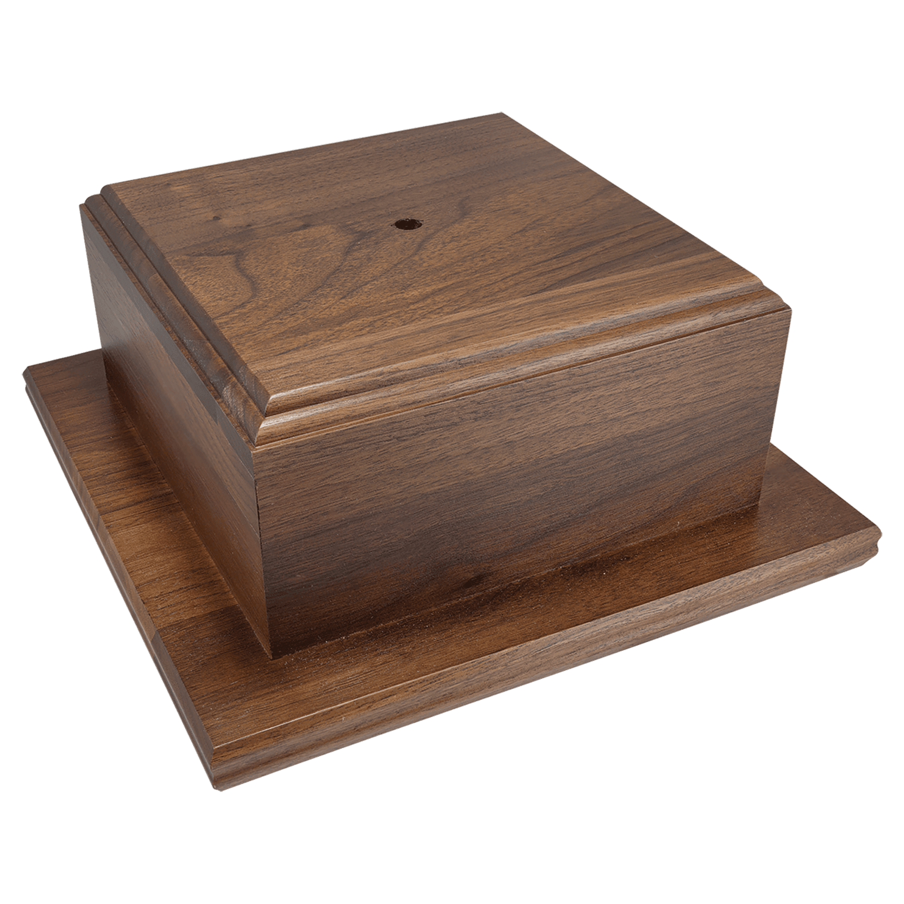 10" x 10" x 4 3/8" Walnut Base with 1 hole