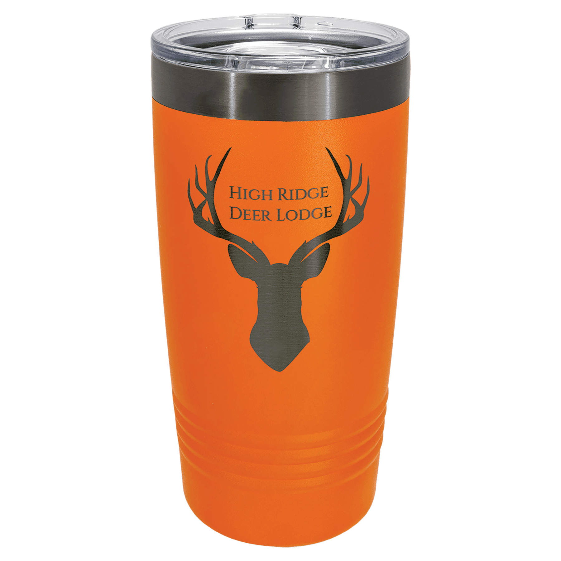 Polar Camel 20 oz. Orange/Ghost Black ION-Plated Ringneck Tumbler with Slider Lid