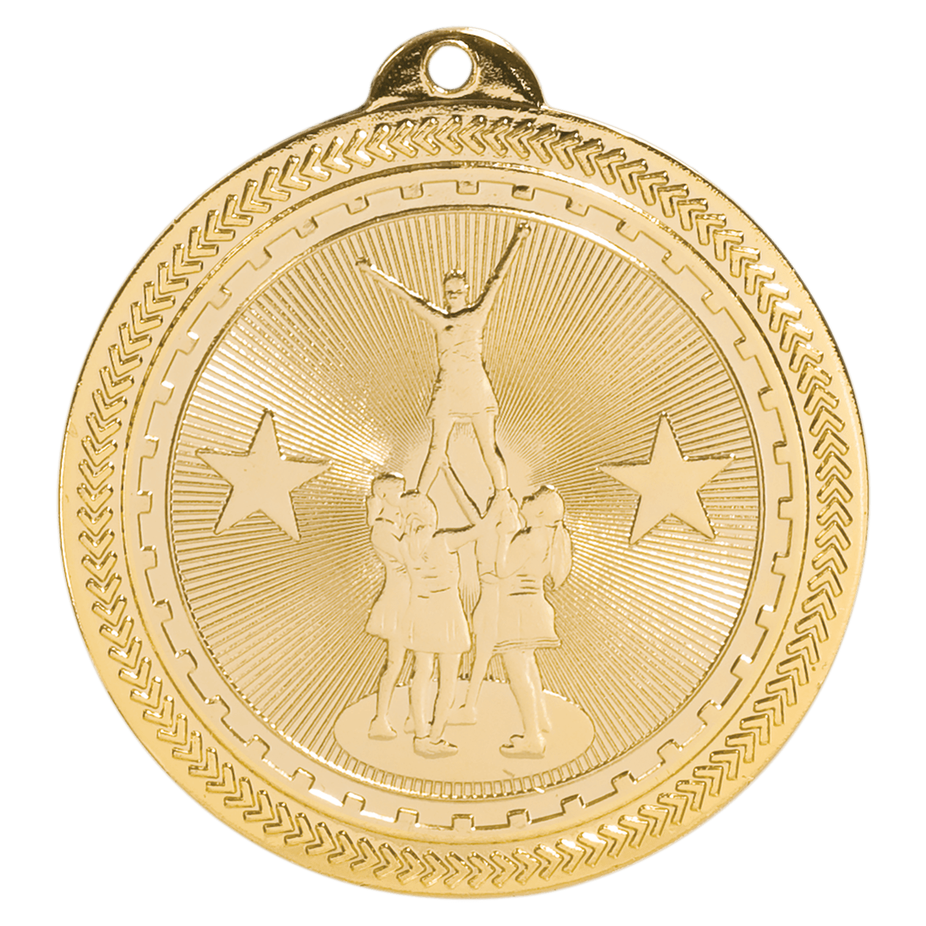 2" Bright Gold Competitive Cheer Laserable BriteLazer Medal
