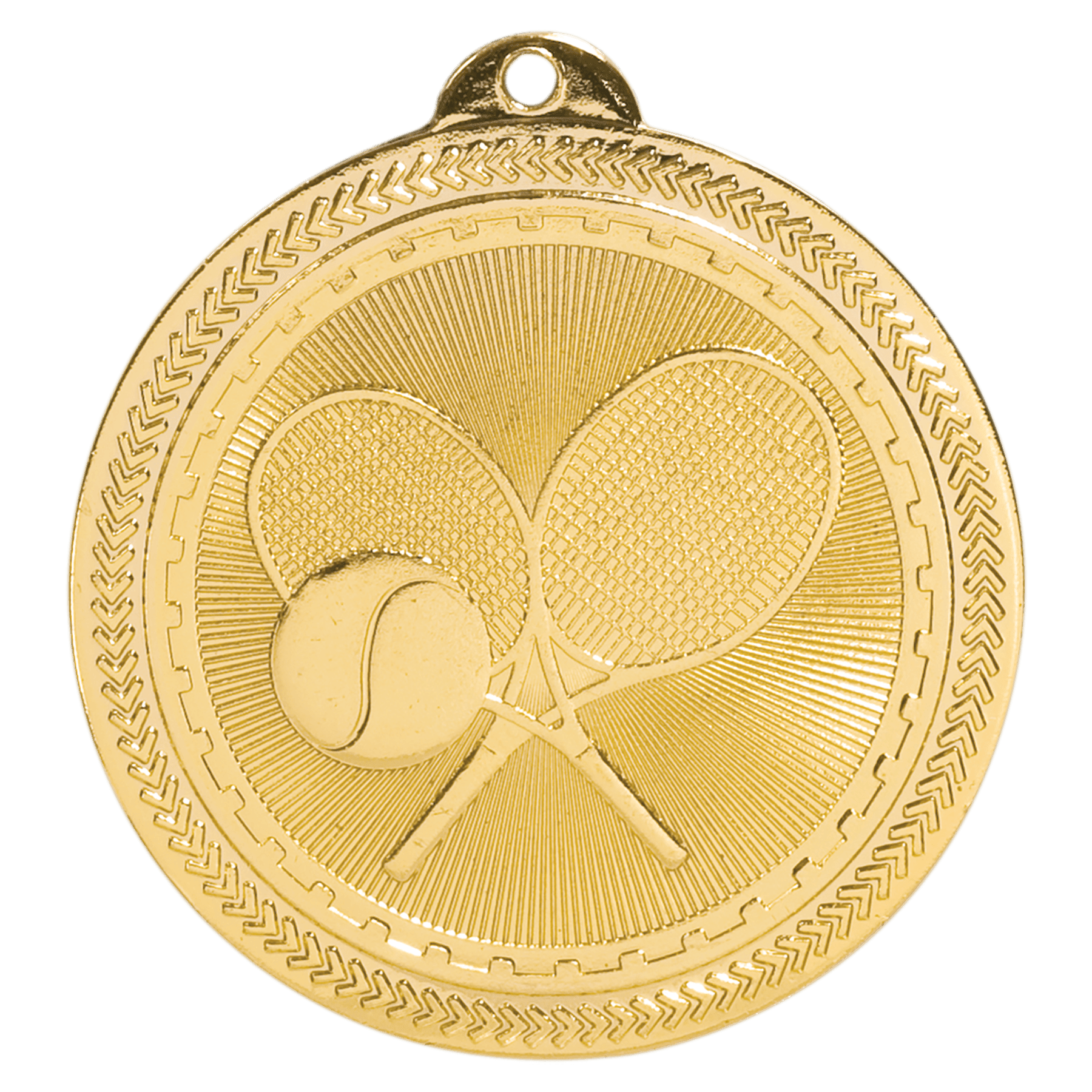 2" Bright Gold Tennis Laserable BriteLazer Medal