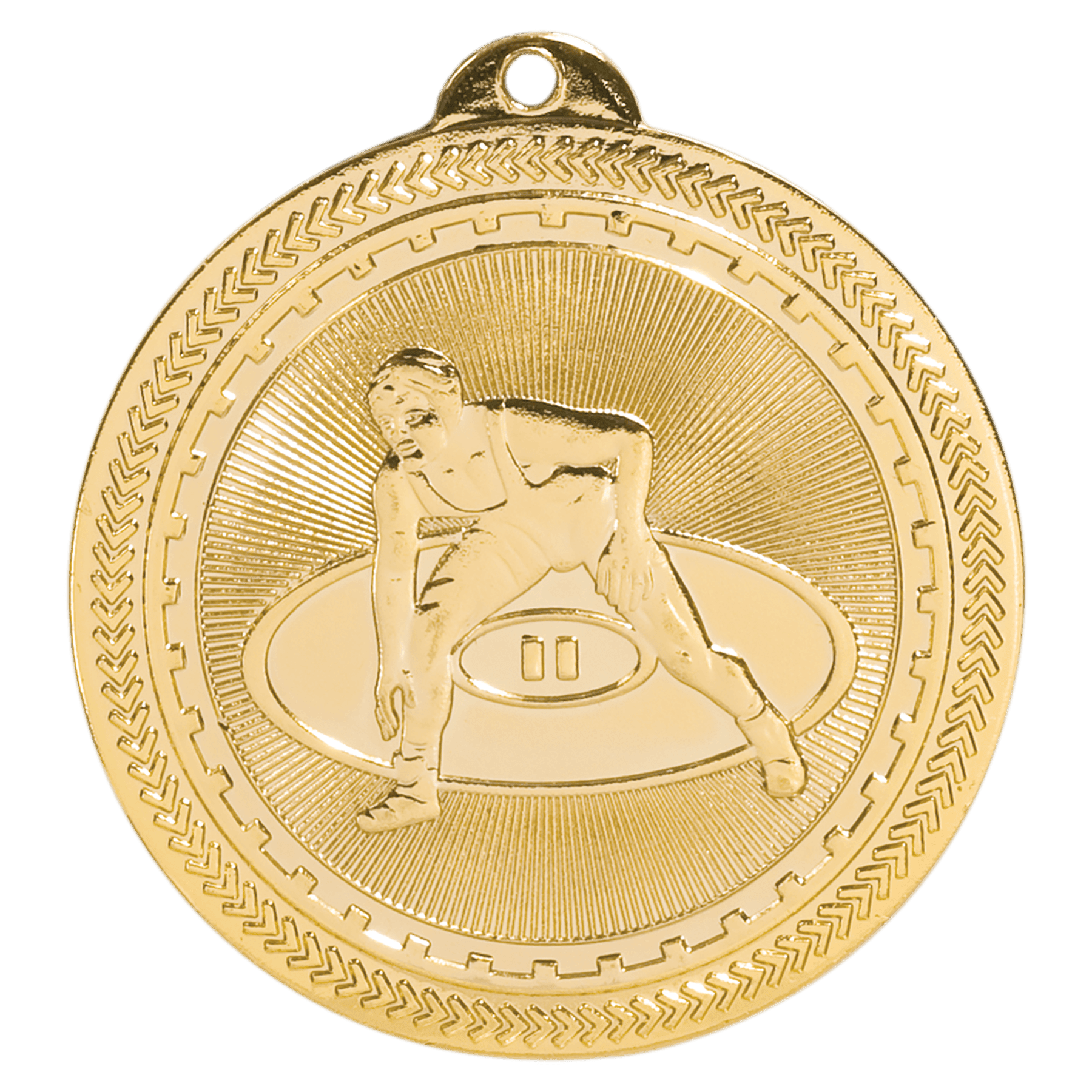 2" Bright Gold Wrestling Laserable BriteLazer Medal