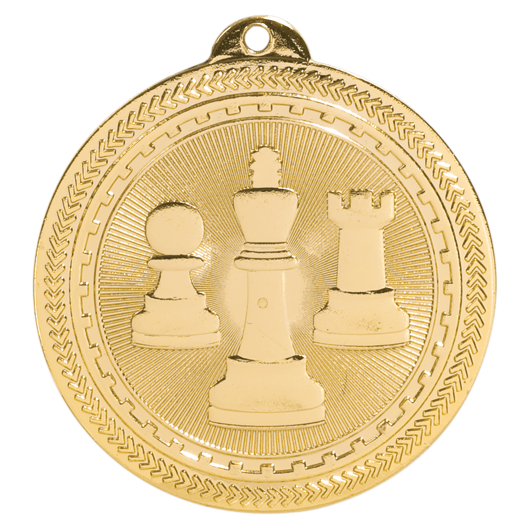 2" Bright Gold Chess Laserable BriteLazer Medal