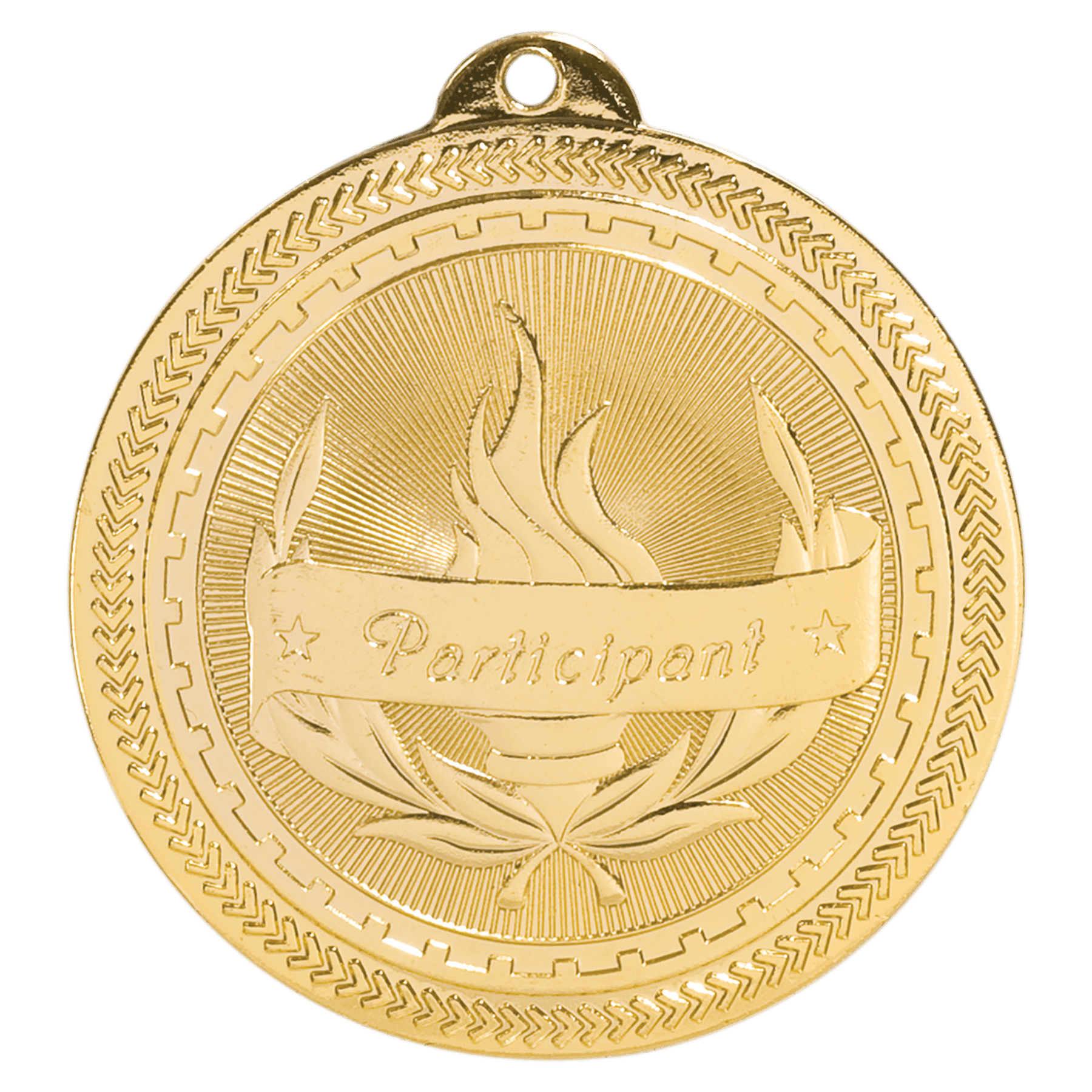 2" Bright Gold Participant Laserable BriteLazer Medal