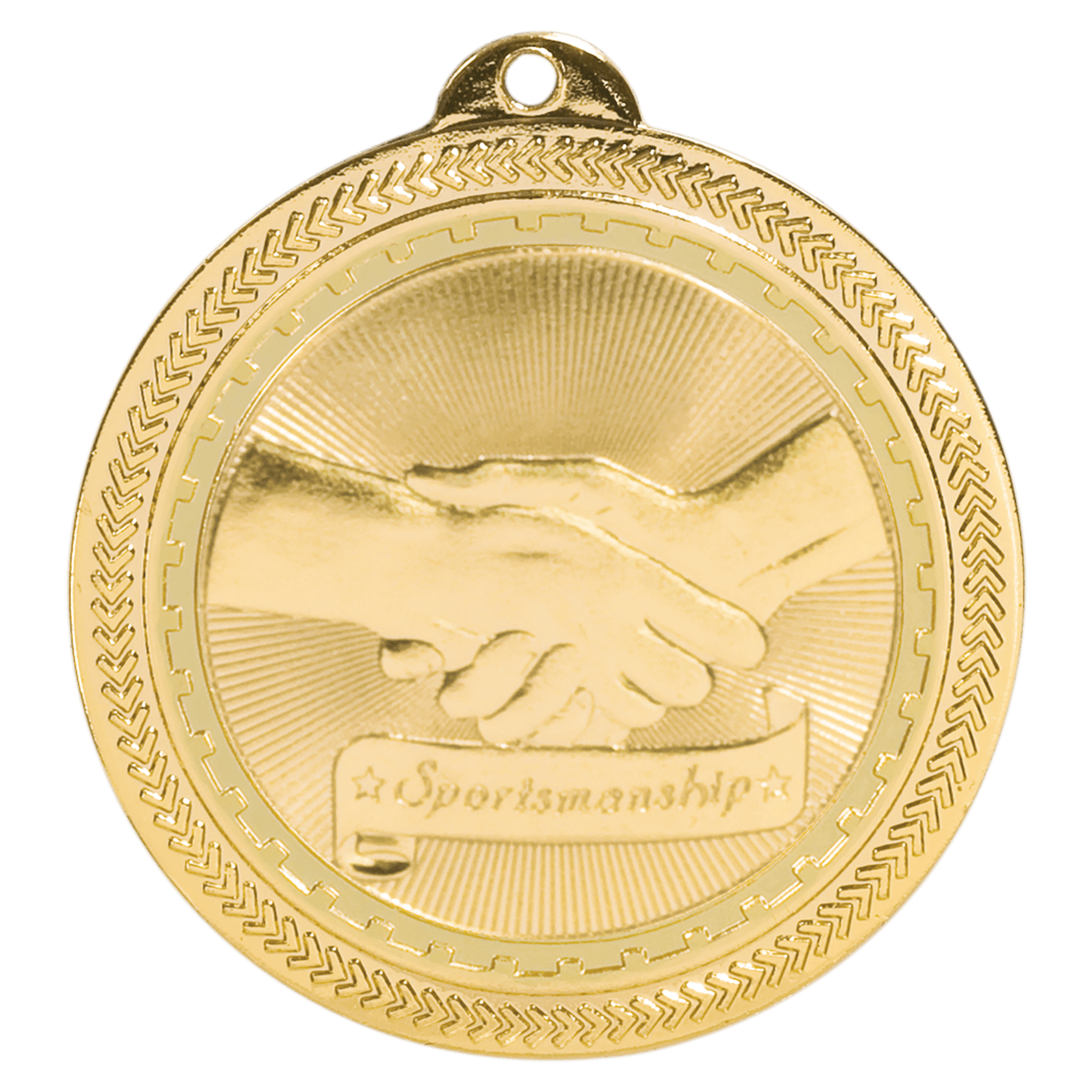 2" Bright Gold Sportsmanship Laserable BriteLazer Medal