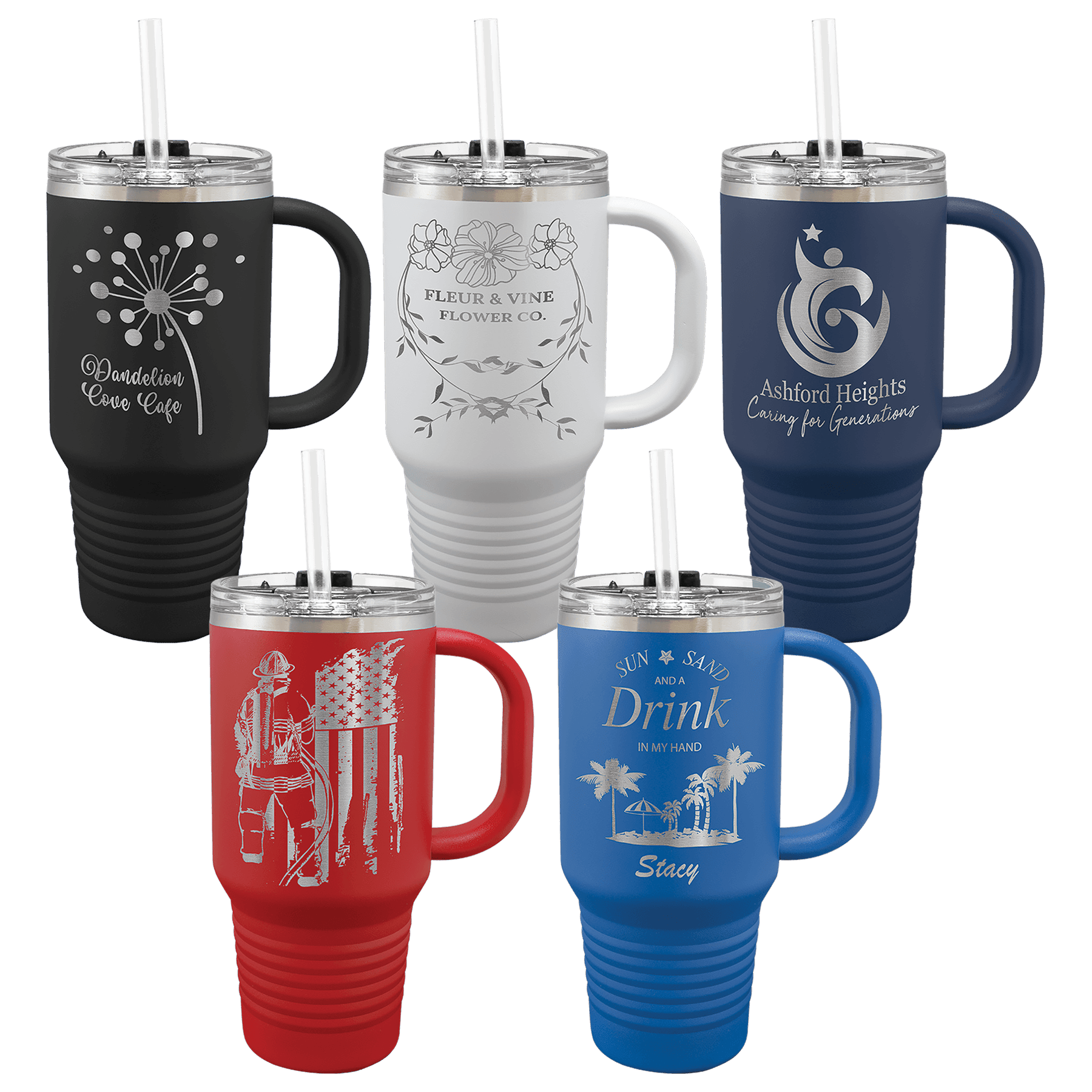 Polar Camel 32 oz. Travel Mug with Snap Lid and Straw Sample Set