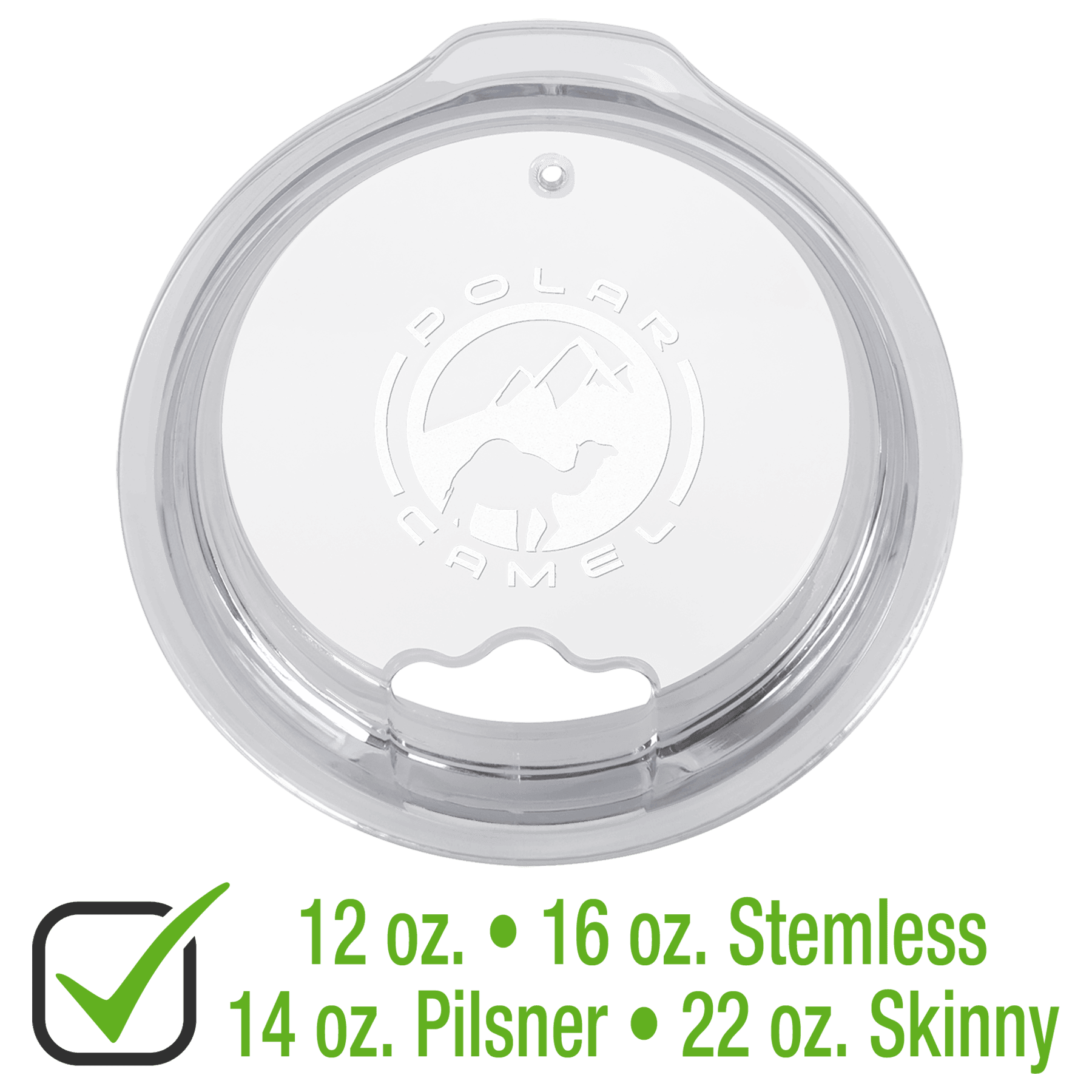 Standard Lid for Polar Camel 12 & 16 oz Stemless, 14 oz Pilsner, or 22 oz Skinny