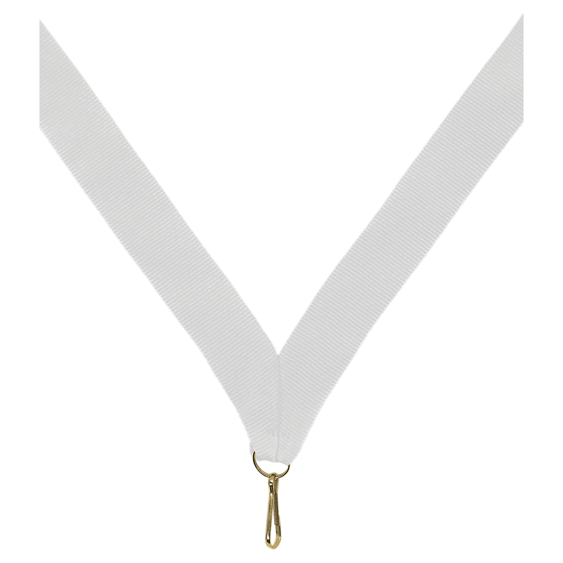 7/8" White Neck Ribbon with Snap Clip