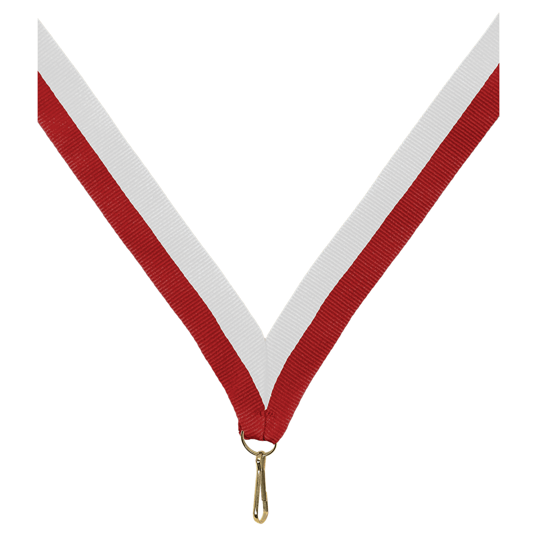 7/8" Red/White Neck Ribbon with Snap Clip