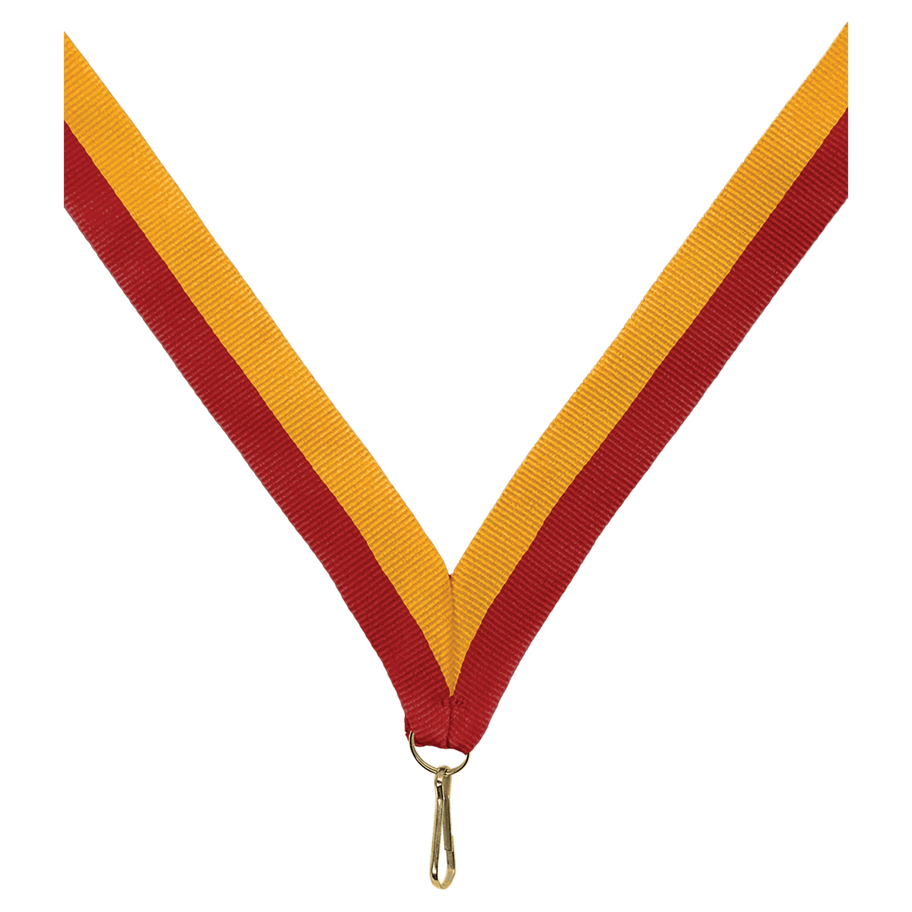 7/8" Red/Gold Neck Ribbon with Snap Clip