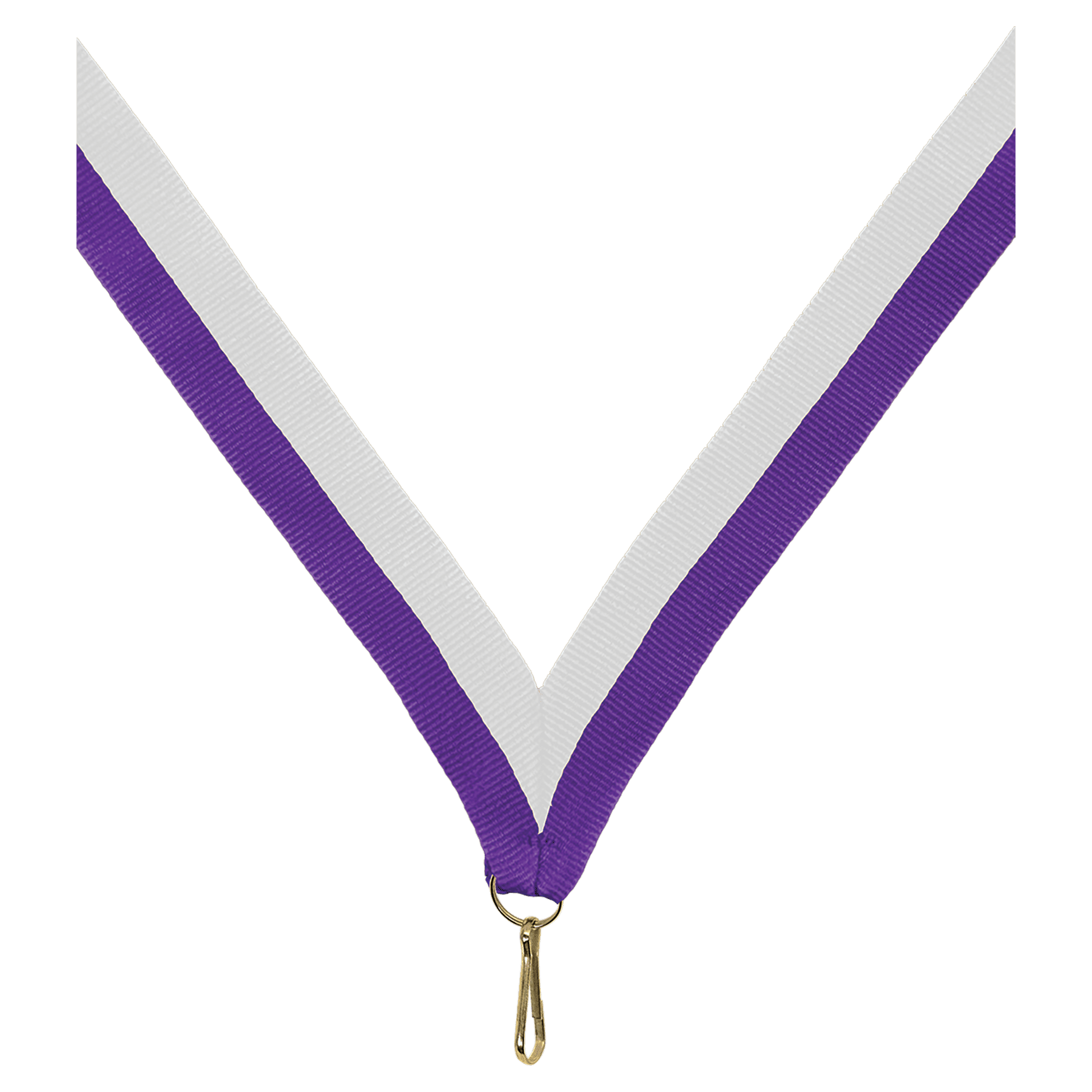 7/8" Purple/White Neck Ribbon with Snap Clip