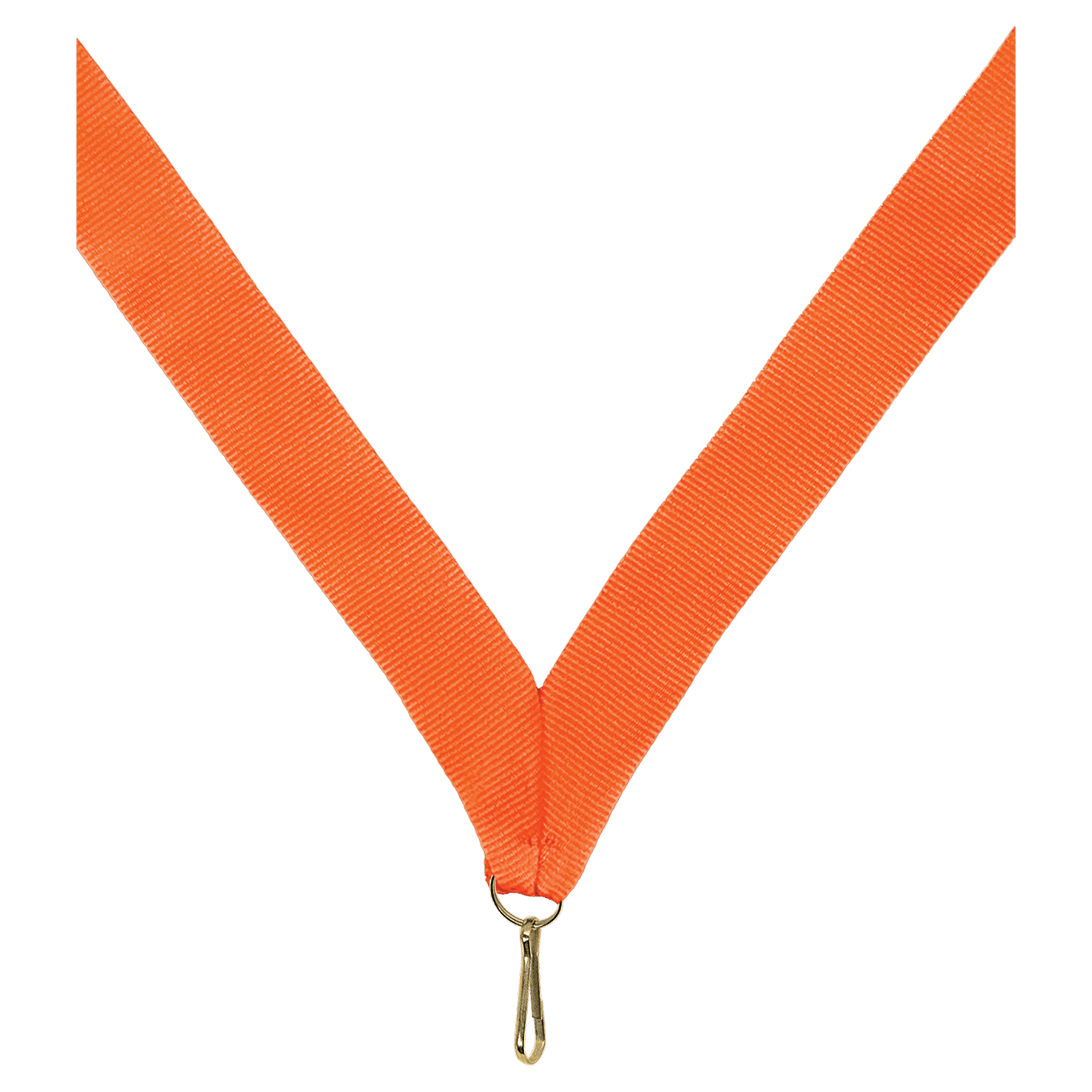7/8" Neon Orange Neck Ribbon with Snap Clip