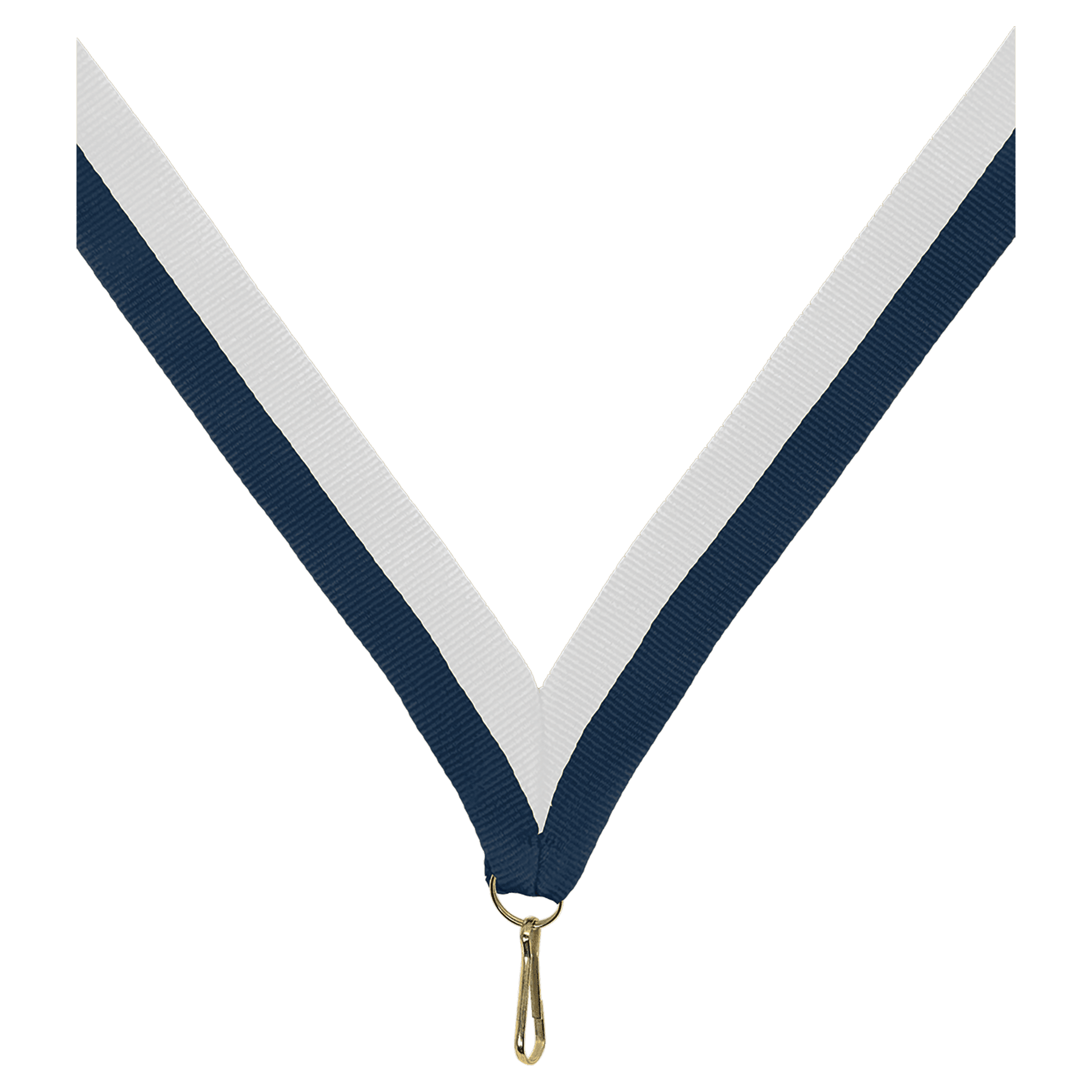 7/8" Navy Blue/White Neck Ribbon with Snap Clip
