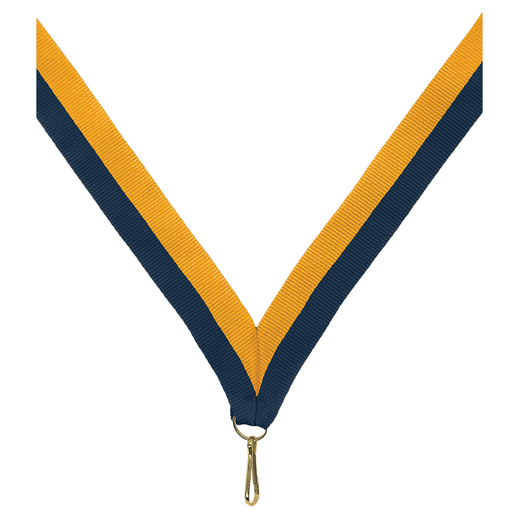 7/8" Navy Blue/Gold Neck Ribbon with Snap Clip