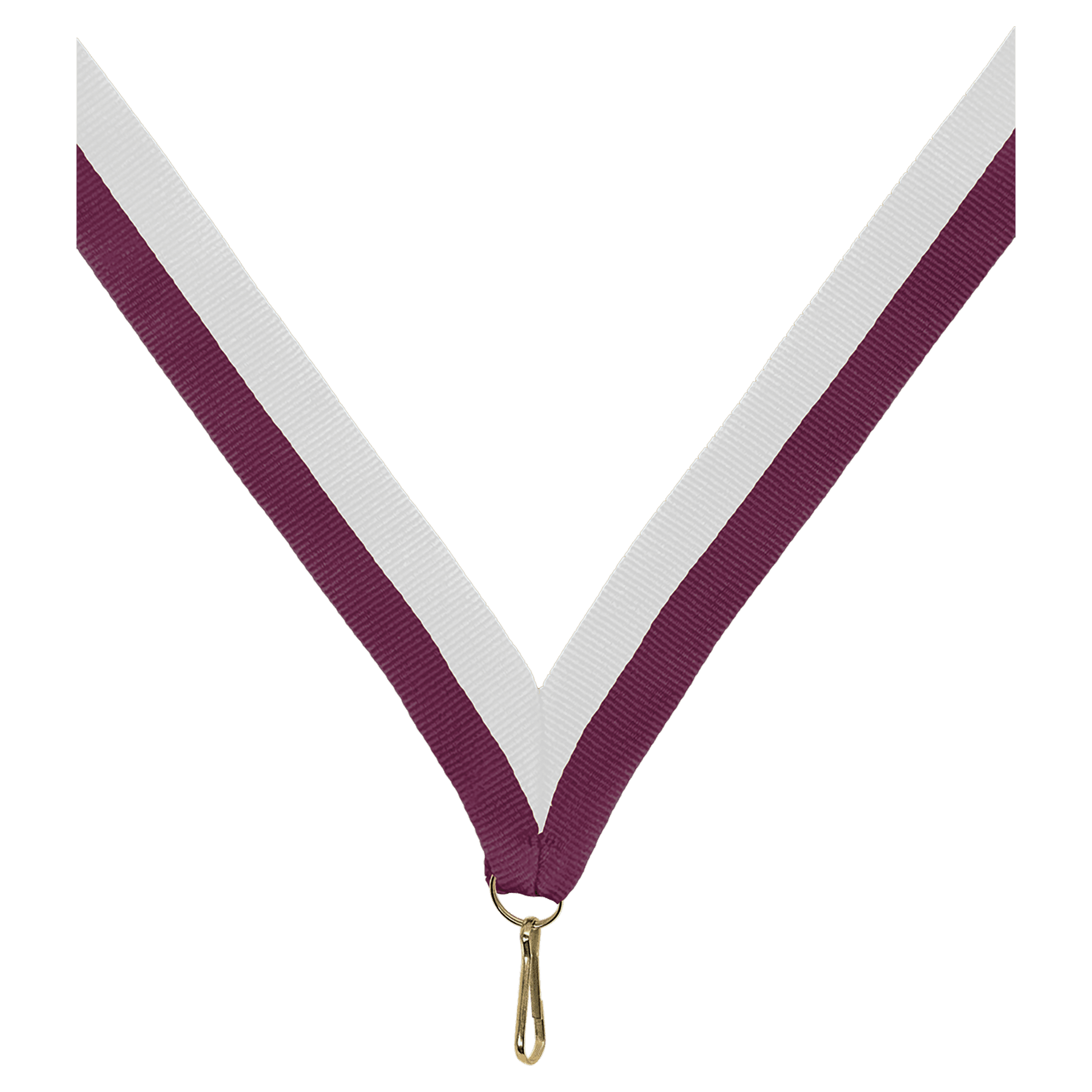 7/8" Maroon/White Neck Ribbon with Snap Clip