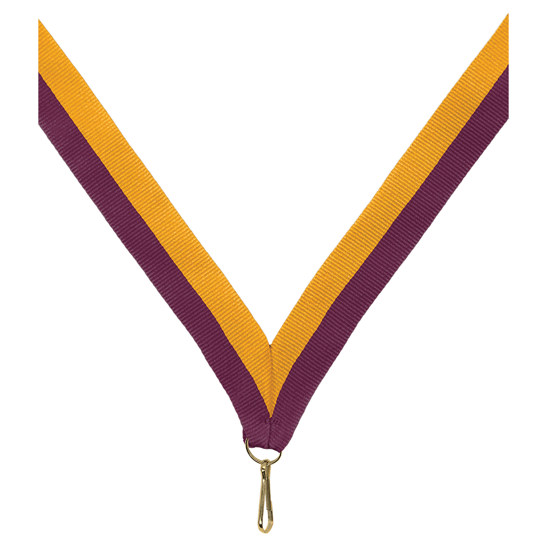 7/8" Maroon/Gold Neck Ribbon with Snap Clip