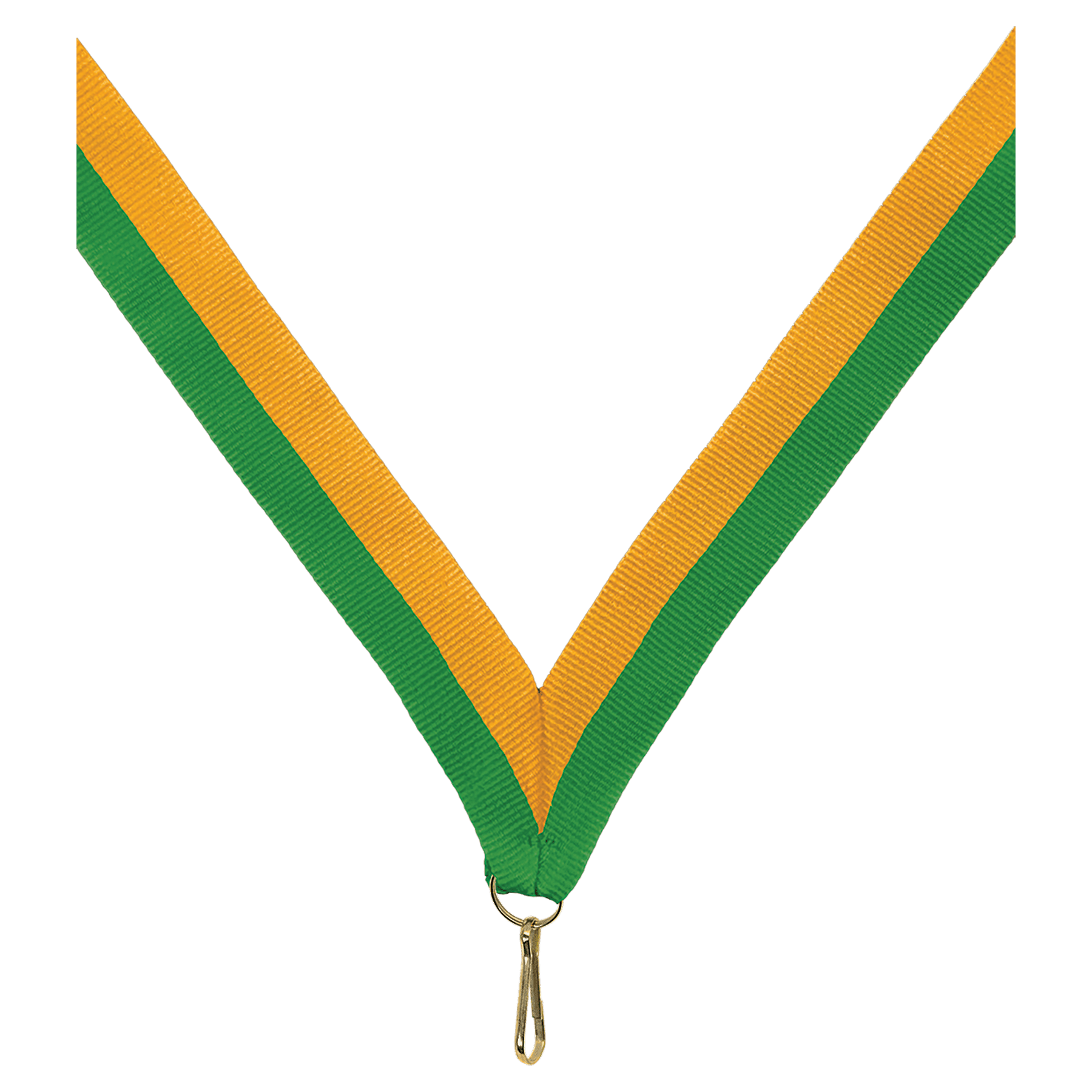 7/8" Green/Gold Neck Ribbon with Snap Clip