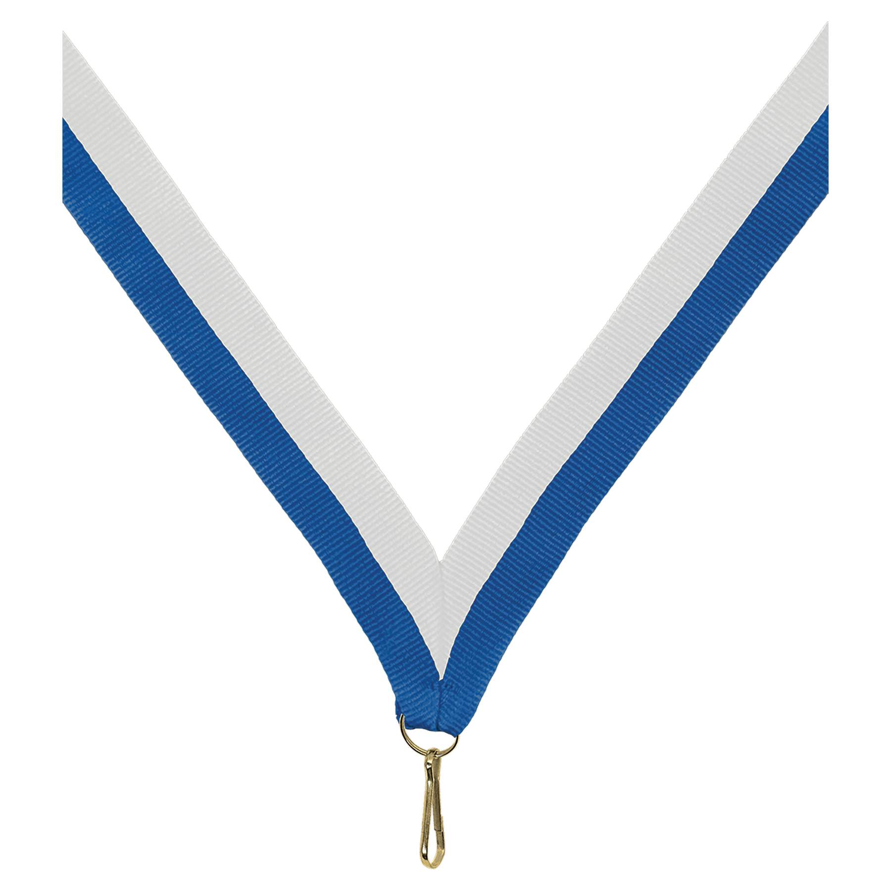 7/8" Blue/White Neck Ribbon with Snap Clip