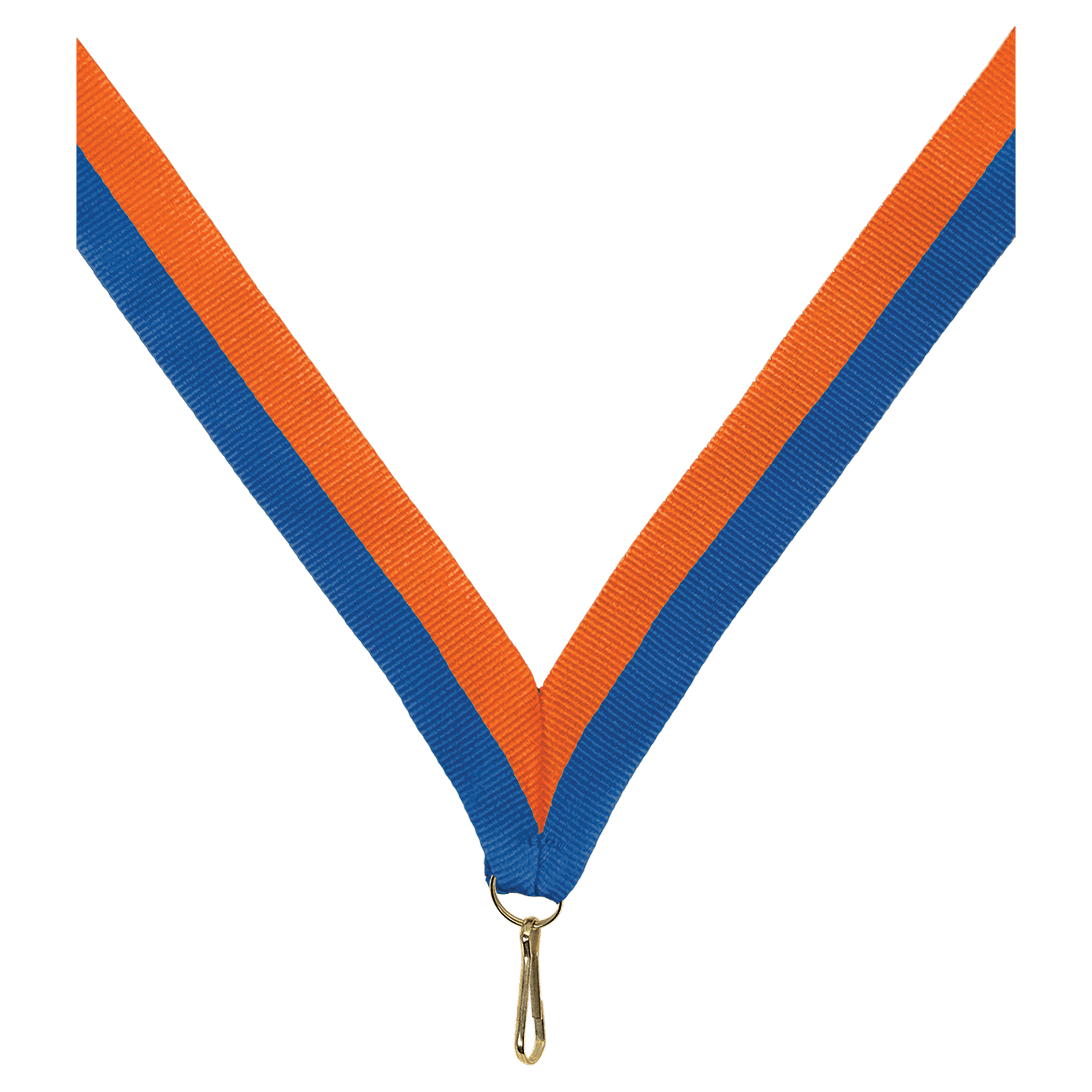 7/8" Blue/Orange Neck Ribbon with Snap Clip
