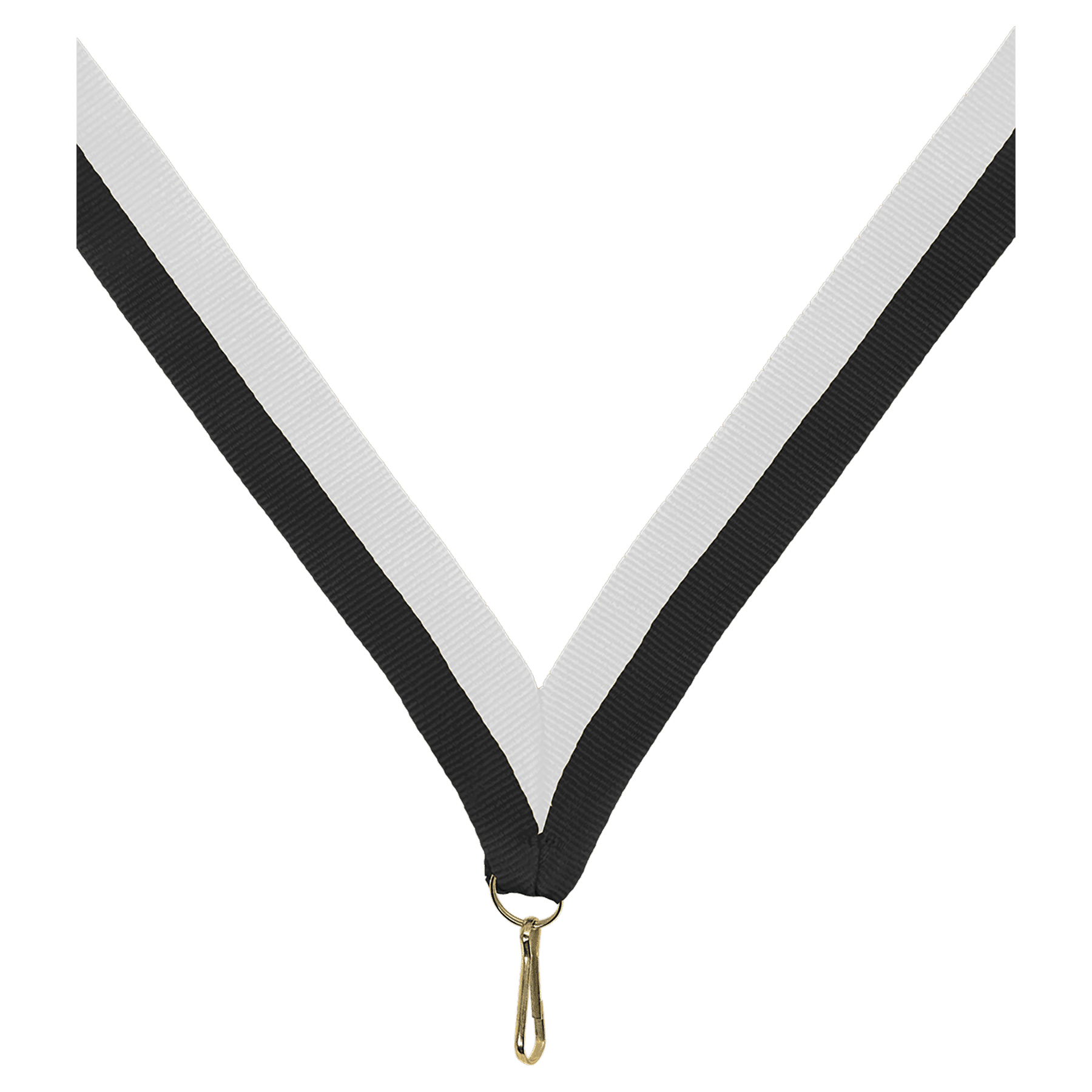 7/8" Black/White Neck Ribbon with Snap Clip