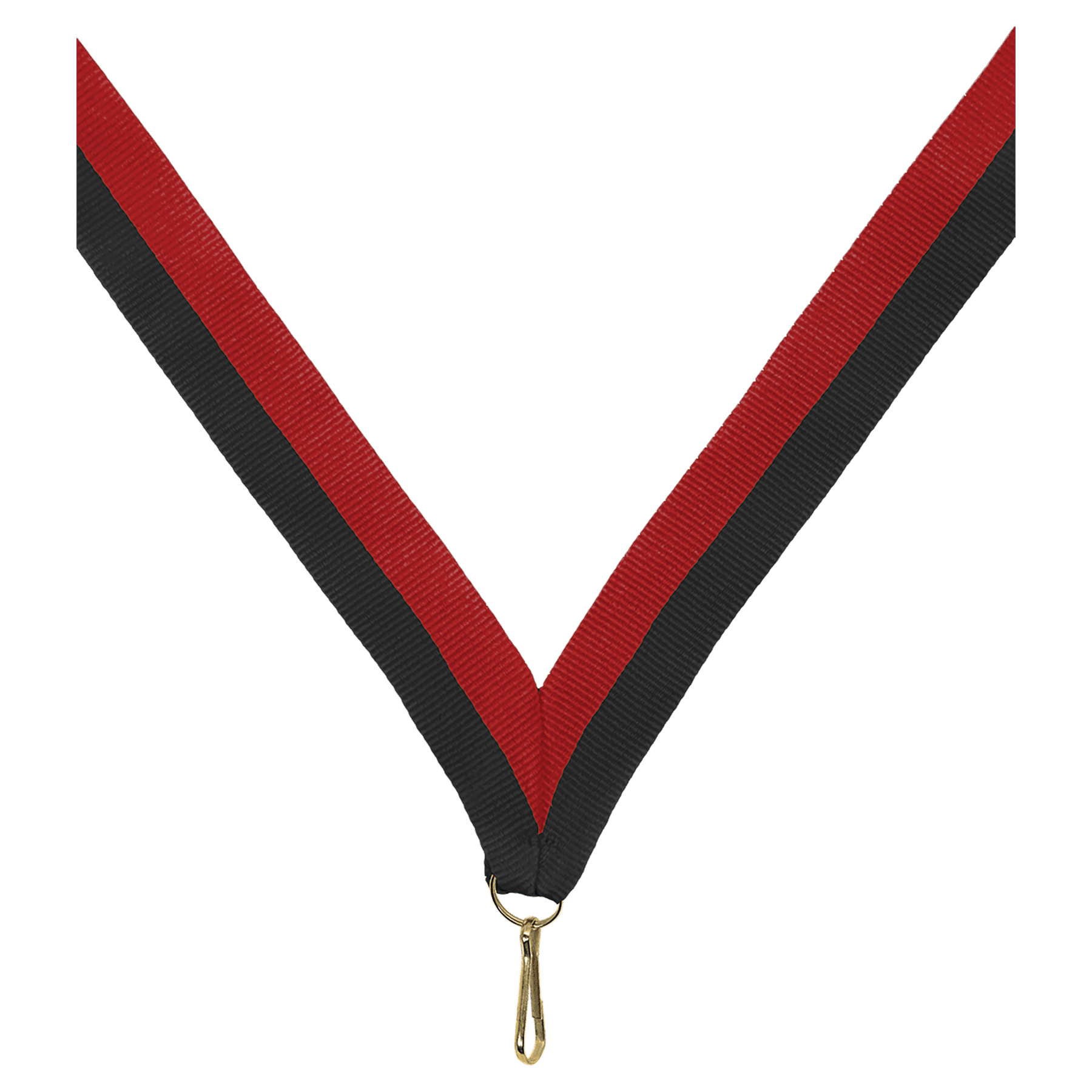 7/8" Black/Red Neck Ribbon with Snap Clip