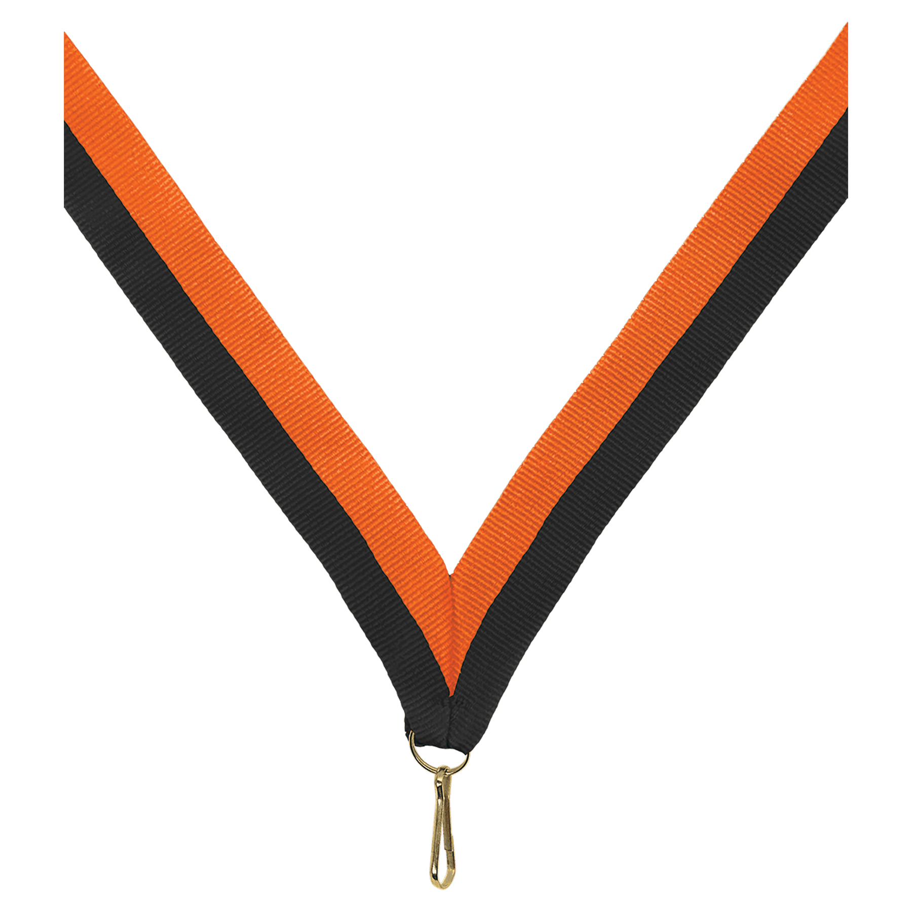 7/8" Black/Orange Neck Ribbon with Snap Clip