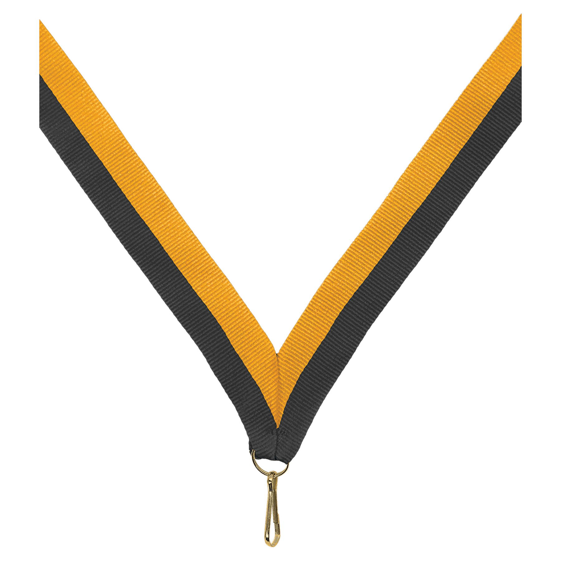 7/8" Black/Gold Neck Ribbon with Snap Clip