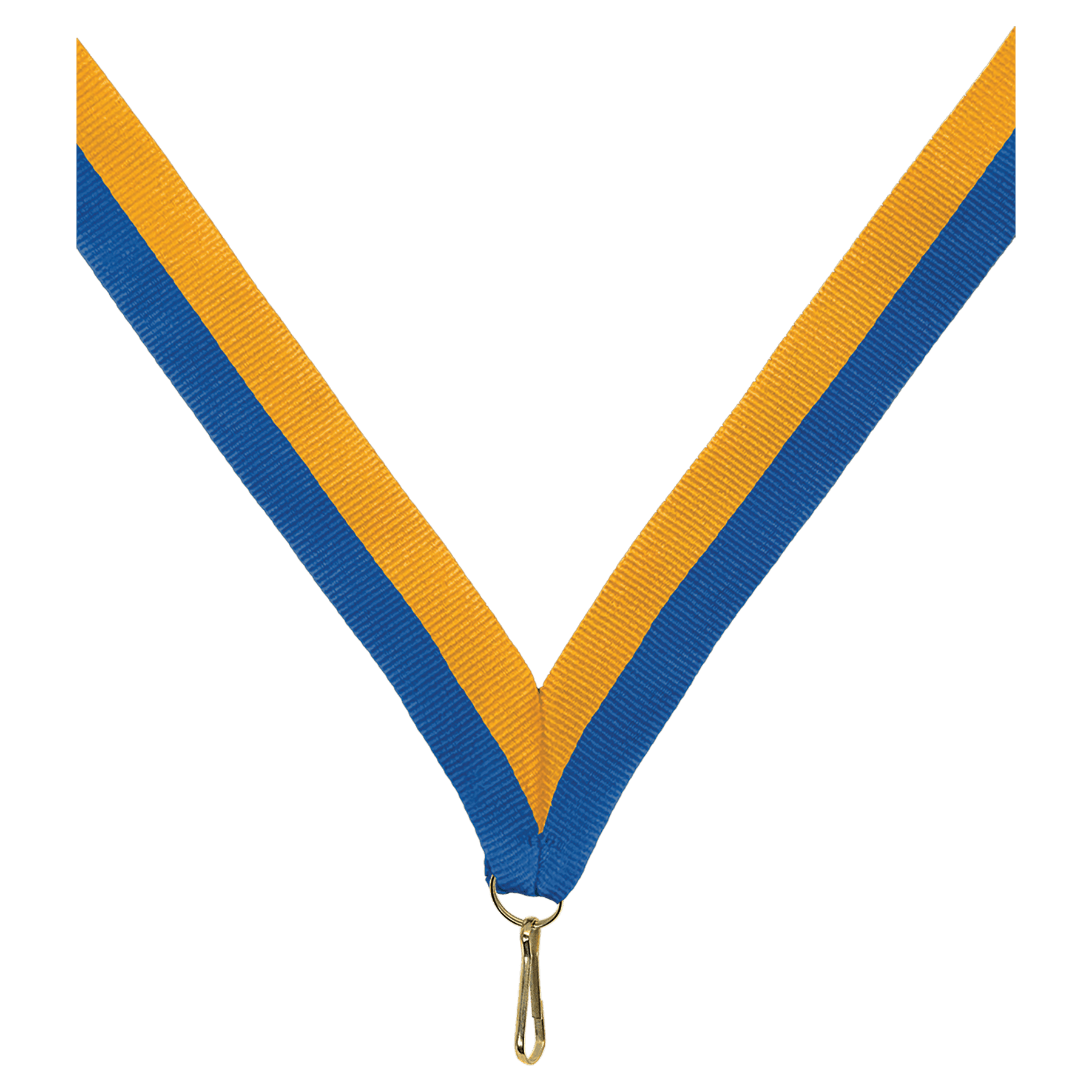 7/8" Blue/Gold Neck Ribbon with Snap Clip