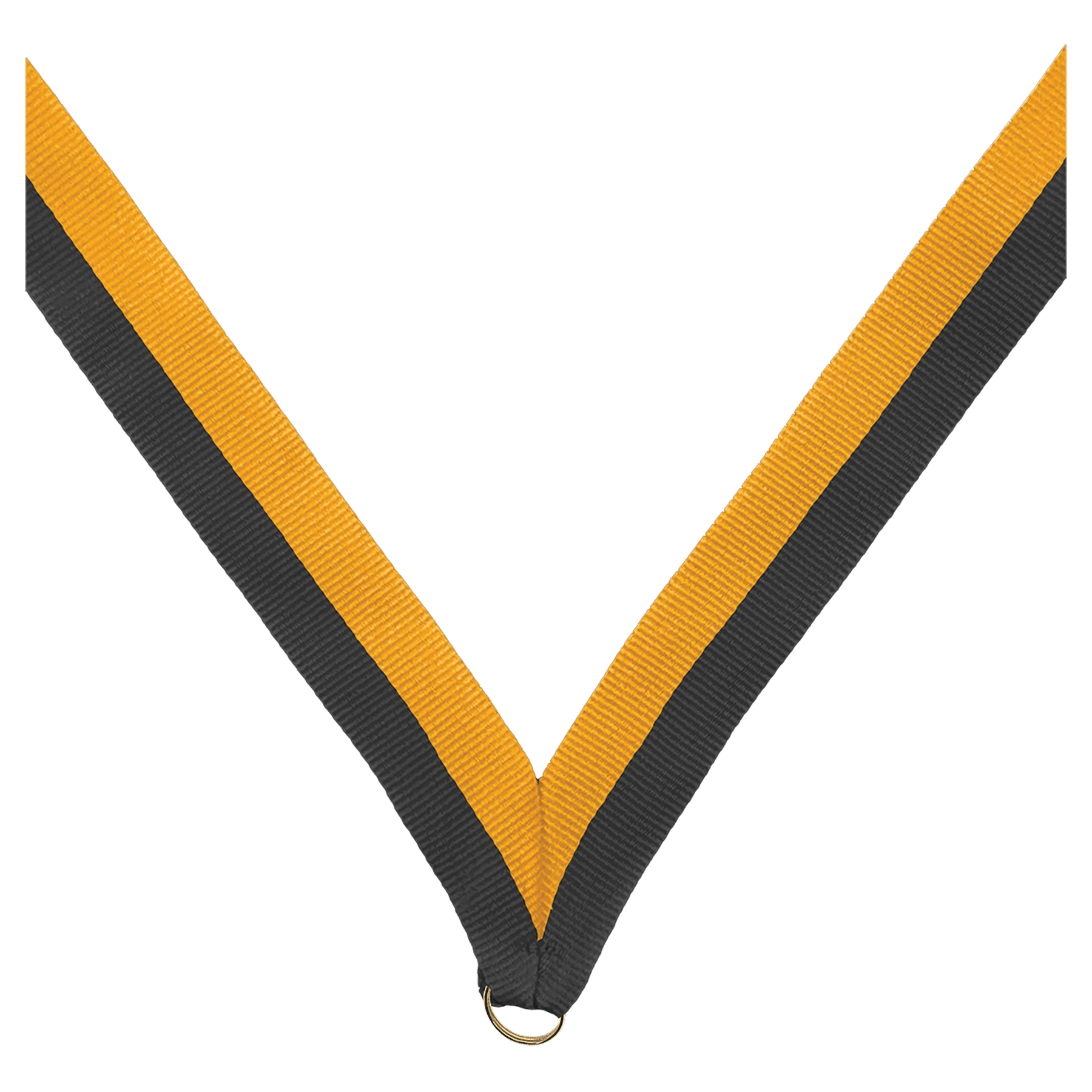 7/8" Black/Gold Neck Ribbon without Snap Clip