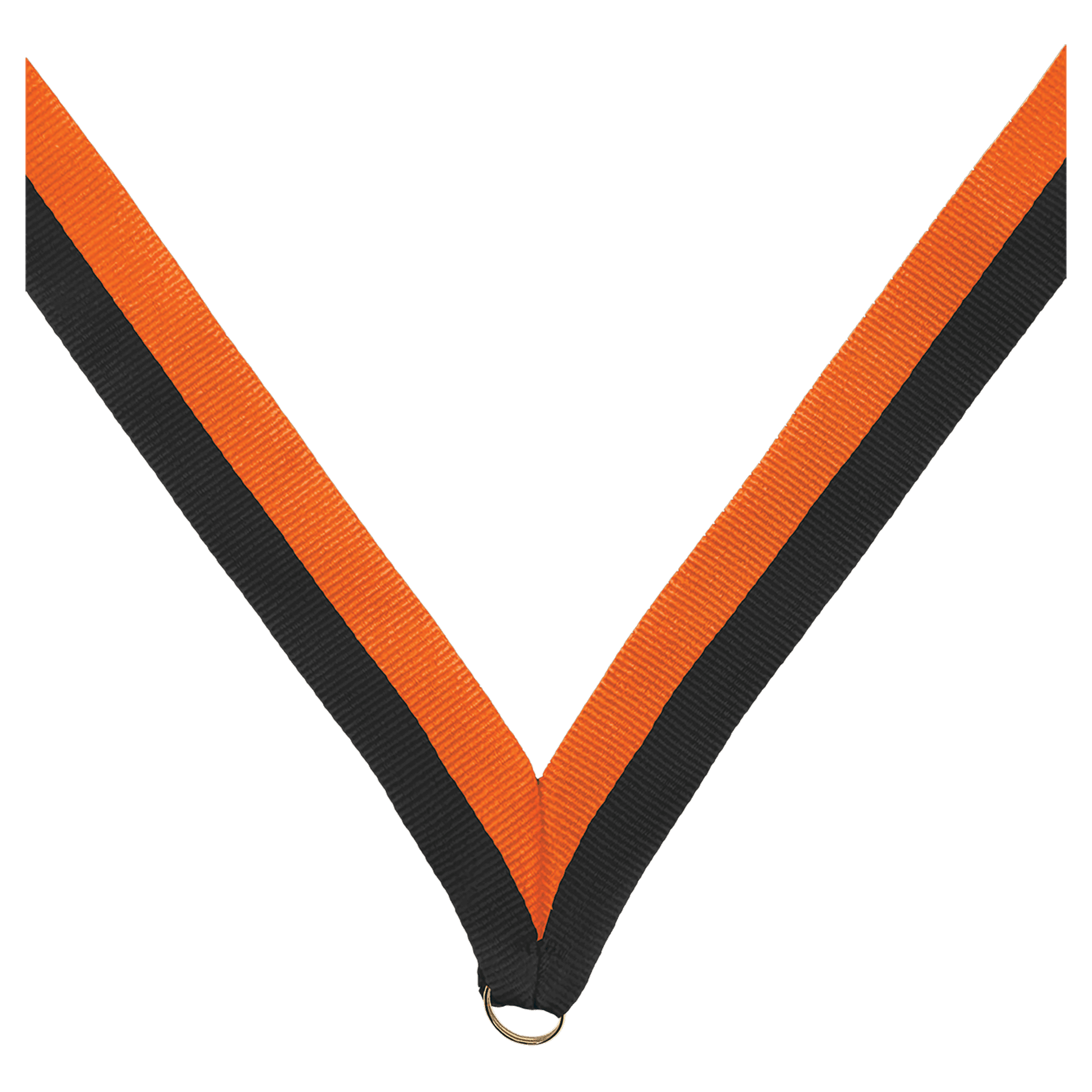 7/8" Black/Orange Neck Ribbon without Snap Clip