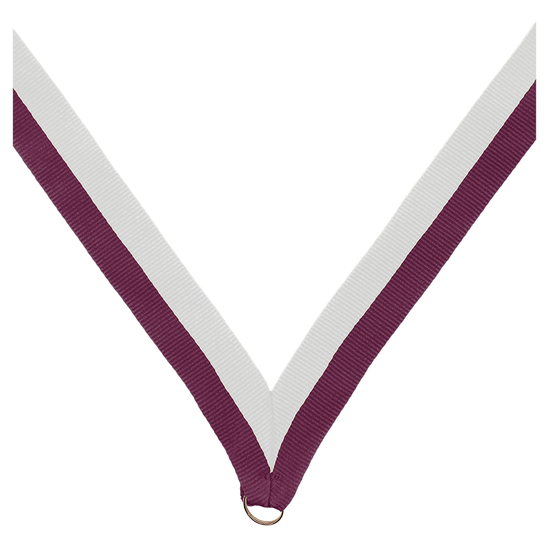 7/8" Maroon/White Neck Ribbon without Snap Clip