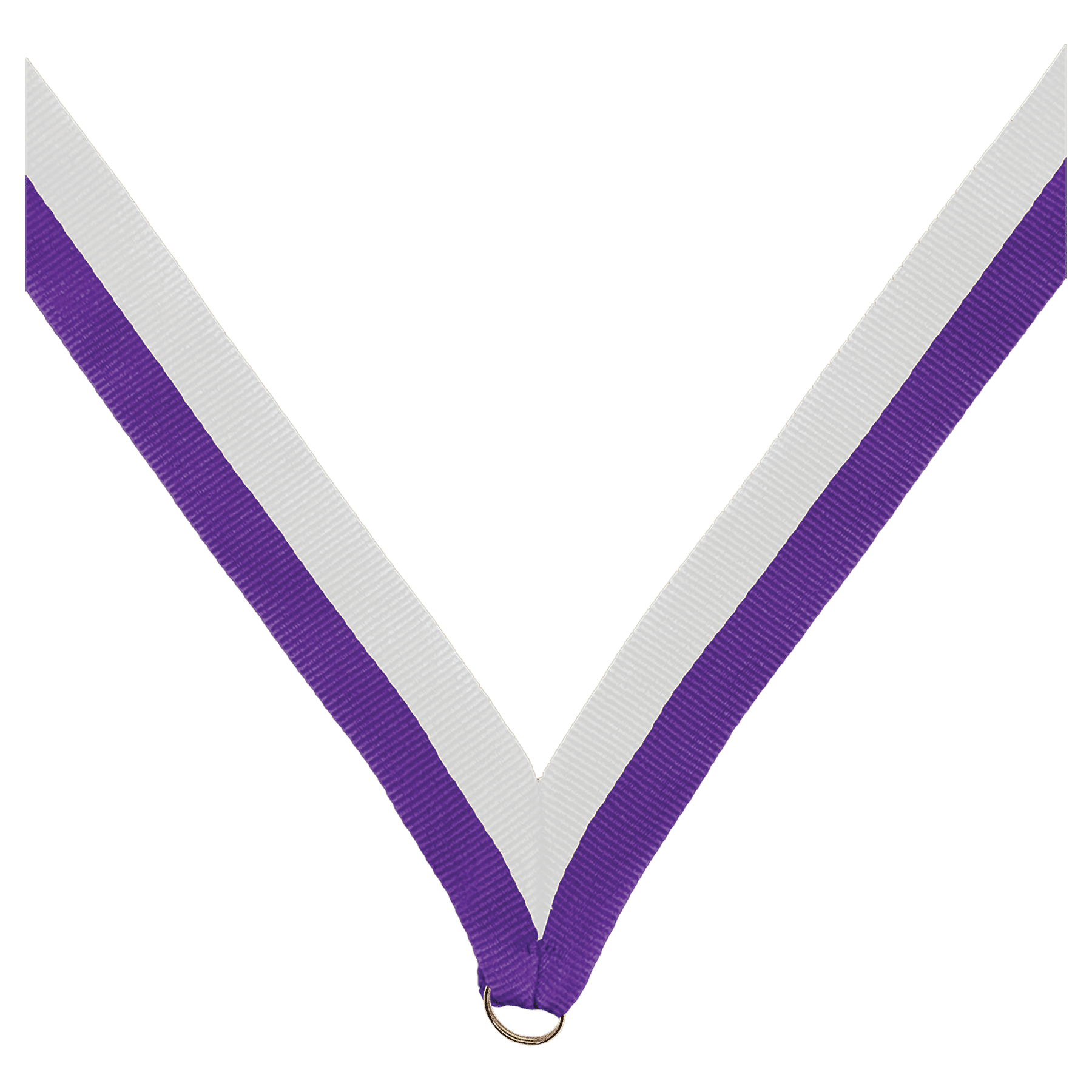 7/8" Purple/White Neck Ribbon without Snap Clip