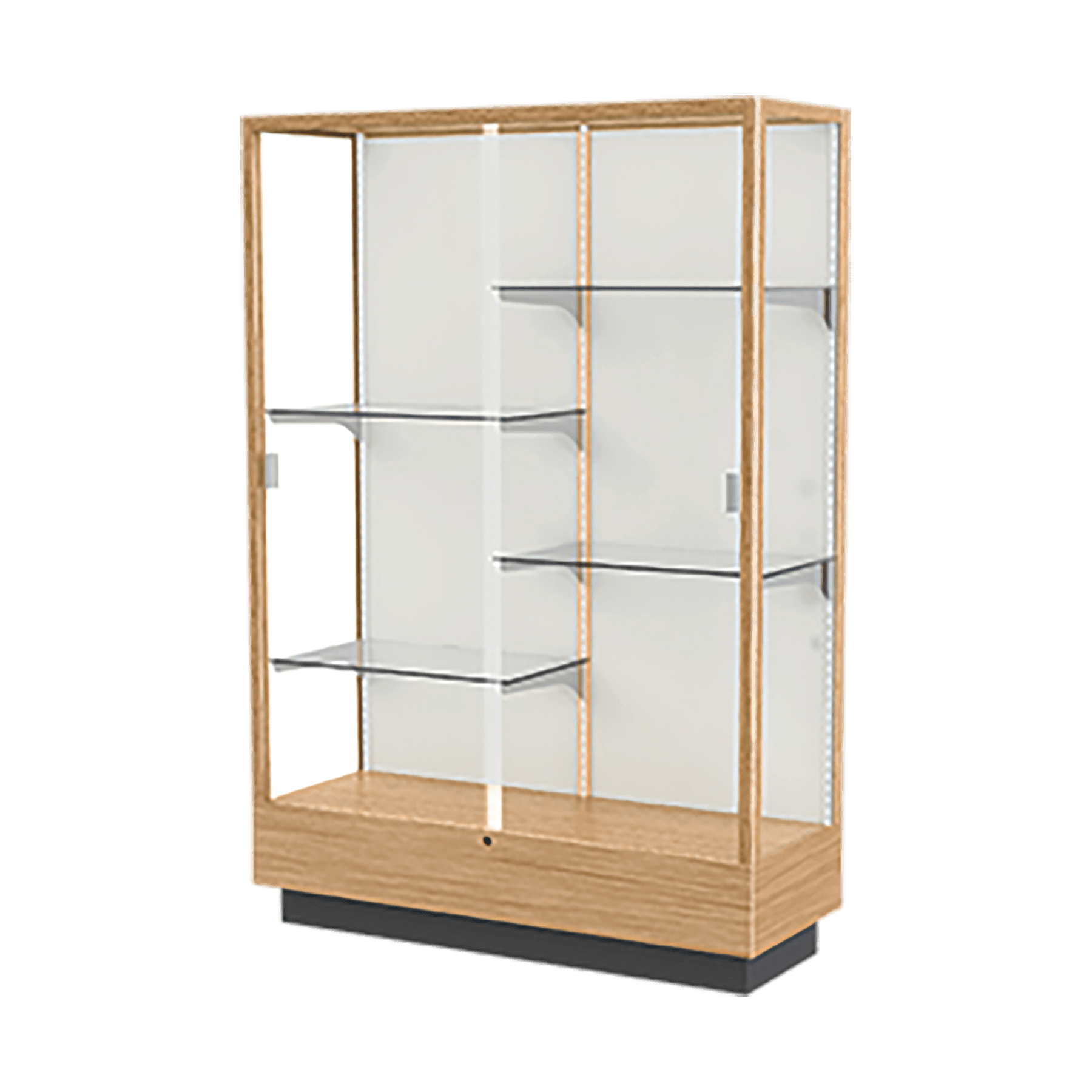 70"H x 48"W x 18"D Natural Maple Hardwood, Plaque Fabric Back, Heritage Wood Display Case