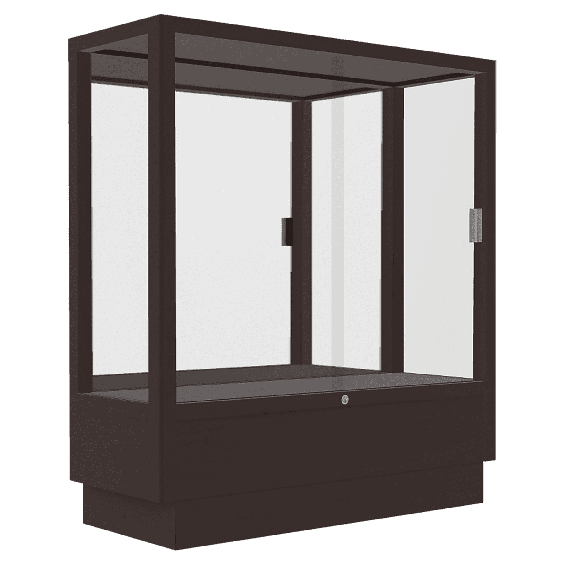 40"H x 36"W x 14"D Modern Cherry Hardwood, Mirror Back, Heritage Wood Disp lay Case