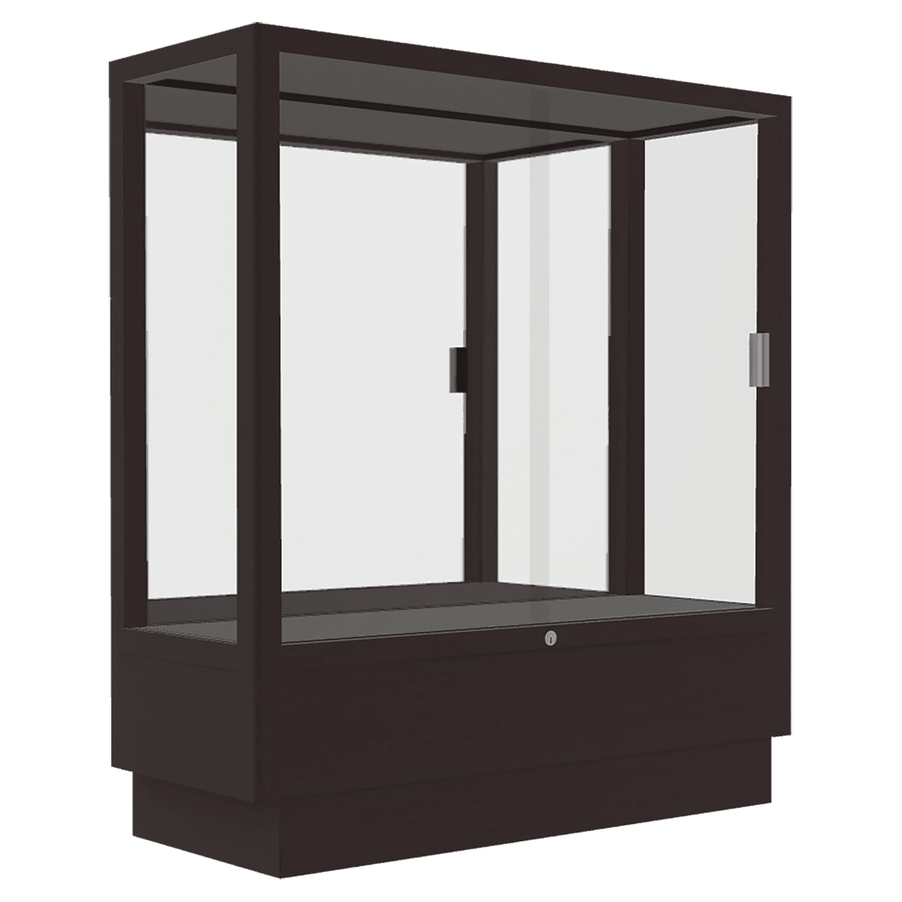 40"H x 36"W x 14"D Urban Walnut Oak Hardwood, Mirror Back, Heritage Wood Display Case