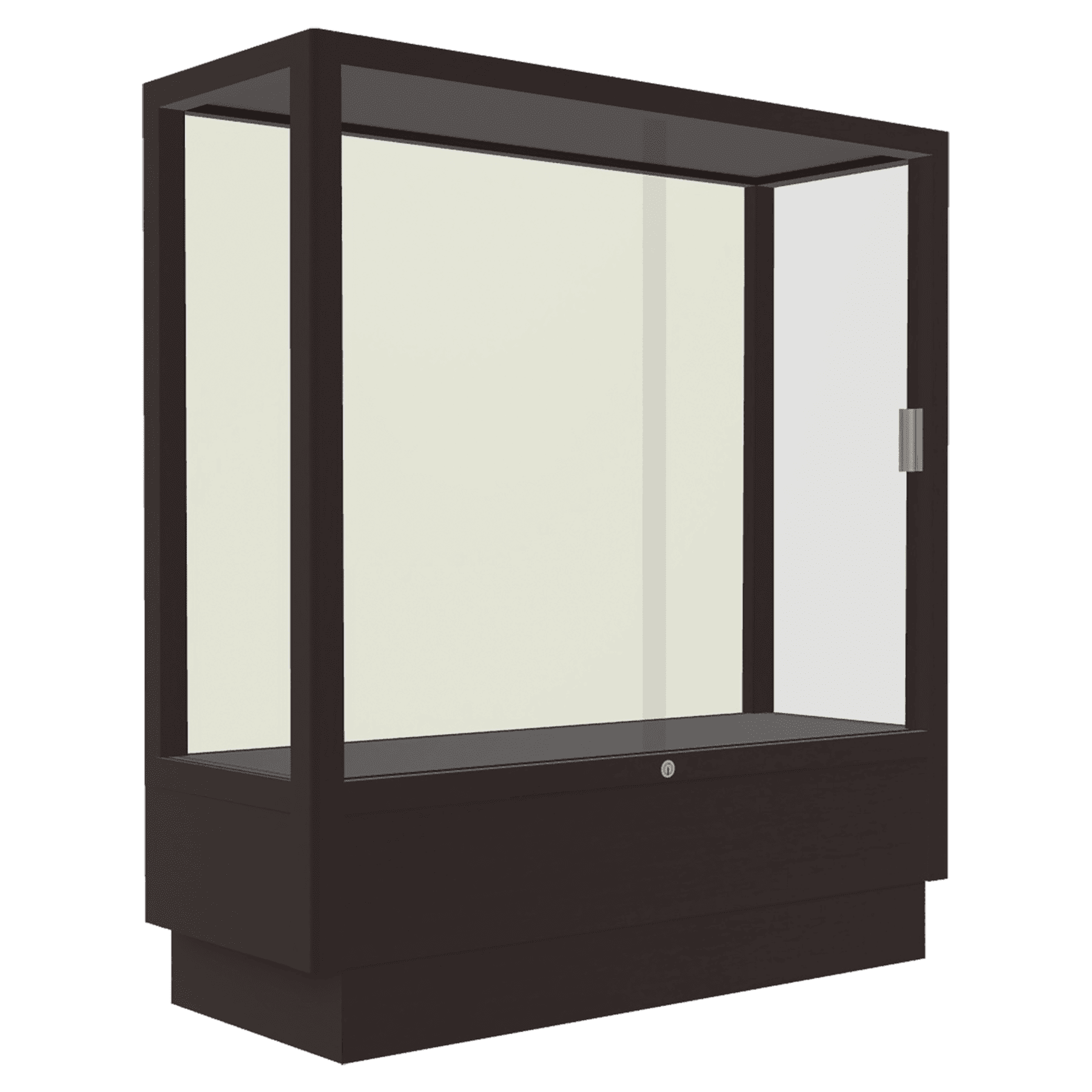 40"H x 36"W x 14"D Urban Walnut Oak Hardwood, Plaque Fabric Back, Heritage Wood Display Case