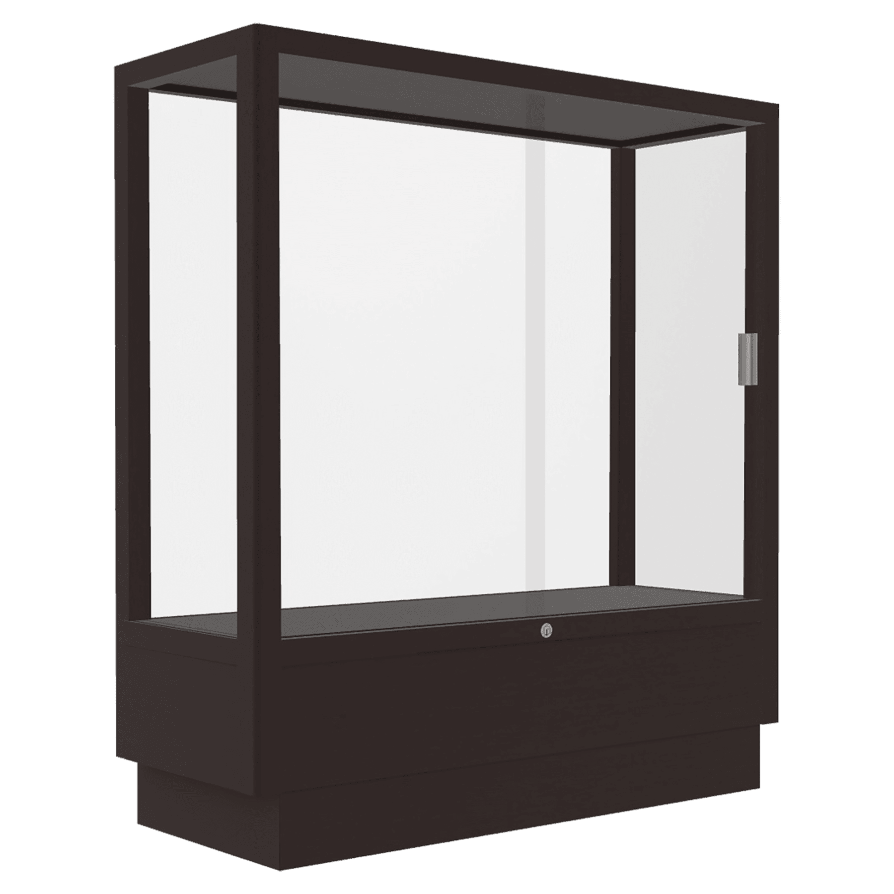 40"H x 36"W x 14"D Urban Walnut Oak Hardwood, White Back, Heritage Wood Display Case