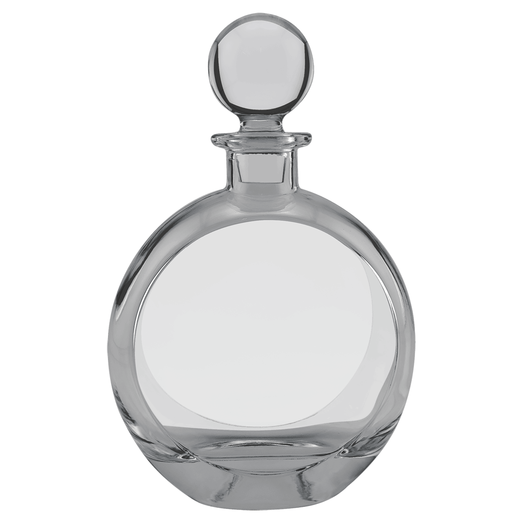 Polar Camel 750 mL Flat Round Glass Decanter in Black Gift Box with Printed Paper Sleeve