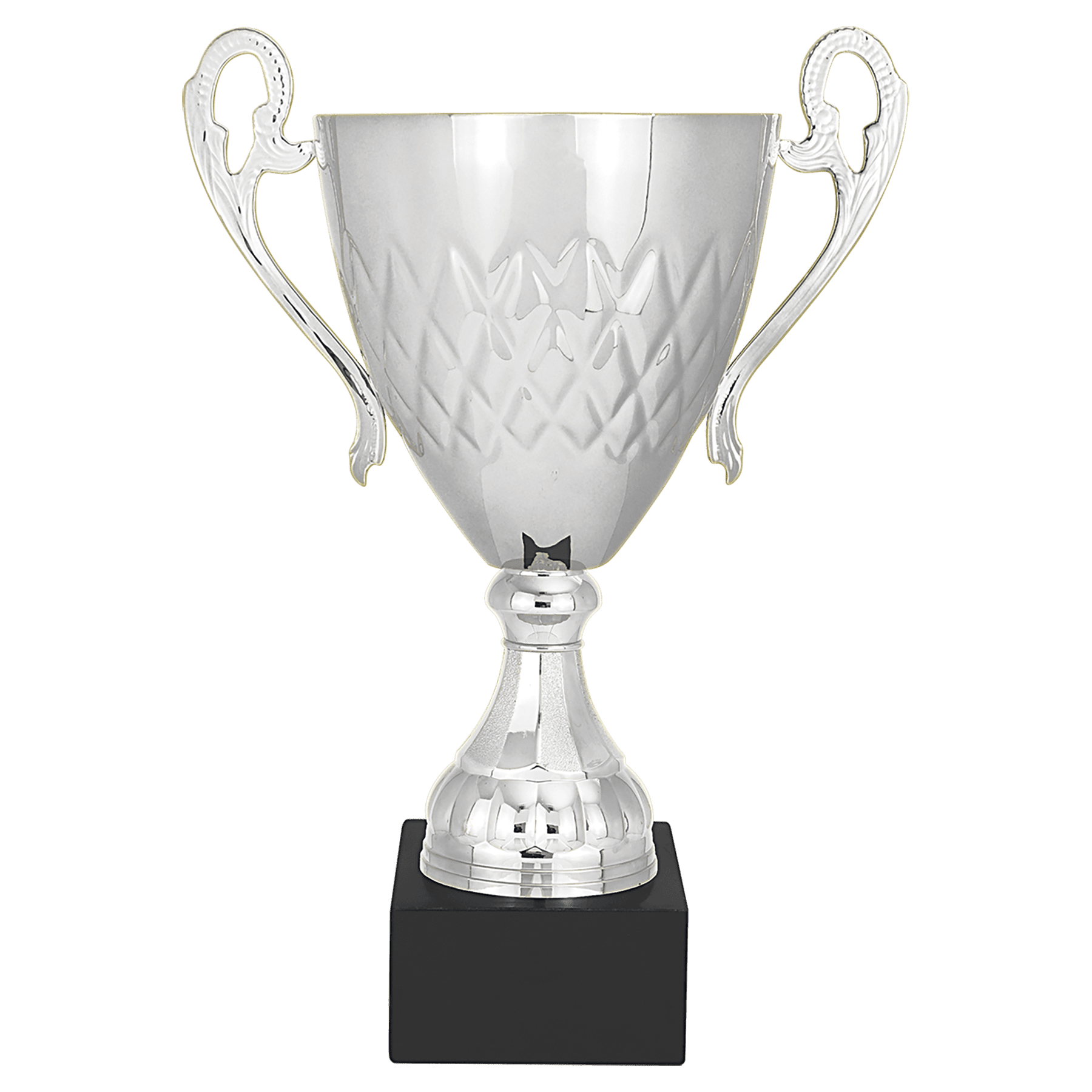 17 1/8" Silver Completed Metal Cup with Black Marble Base